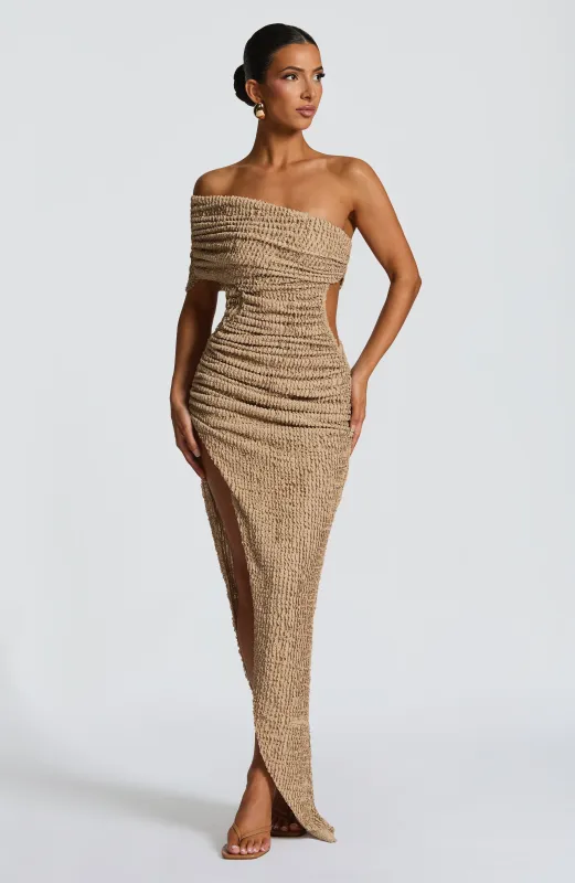 Laverna Midi Dress - Beige made by LF