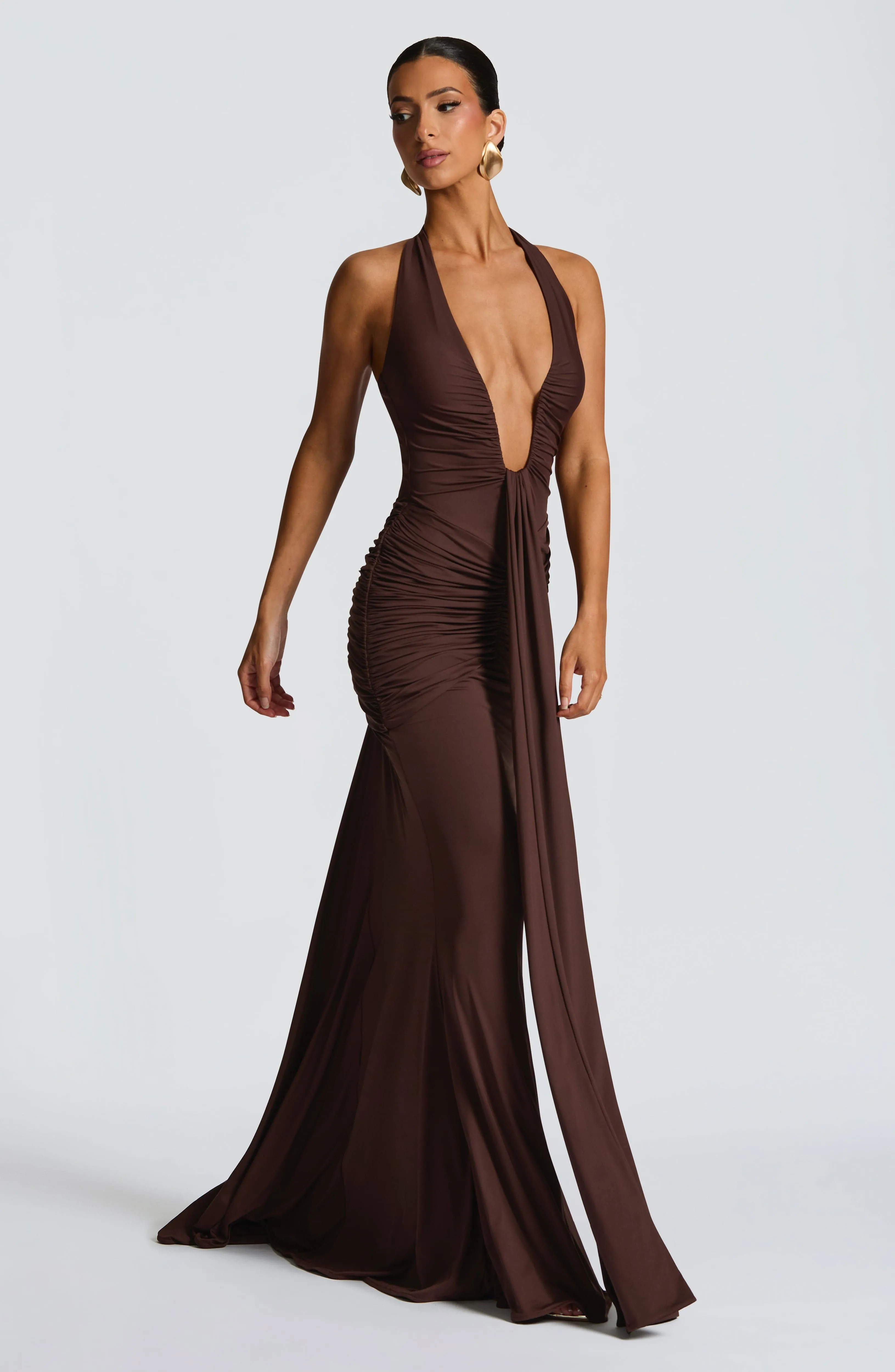Rosetta Maxi Dress - Plum Brown sold by Babyboo Fashion product image thumbnail 3