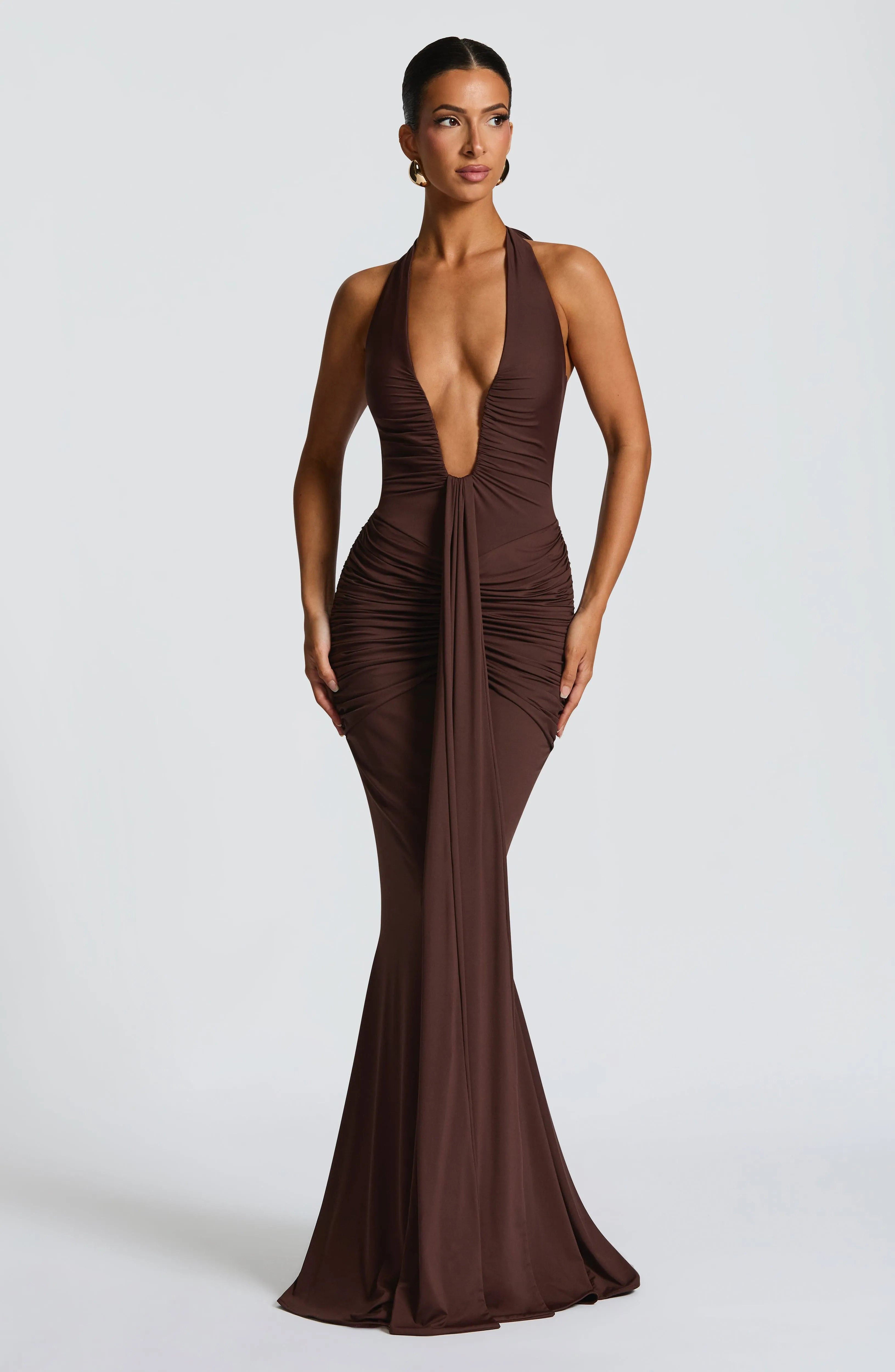 Rosetta Maxi Dress - Plum Brown sold by Babyboo Fashion product image thumbnail 2