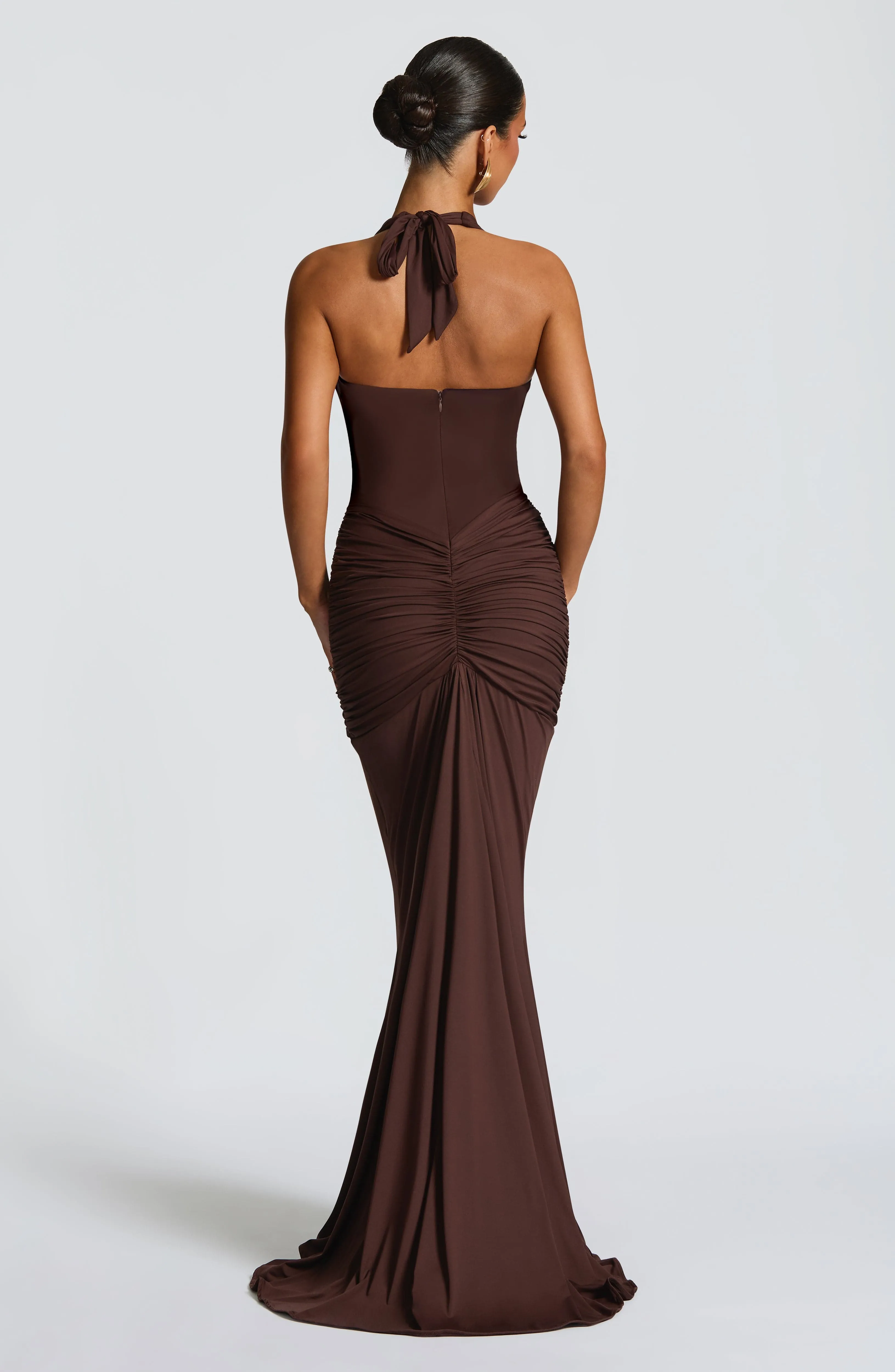 Rosetta Maxi Dress - Plum Brown sold by Babyboo Fashion product image thumbnail 4