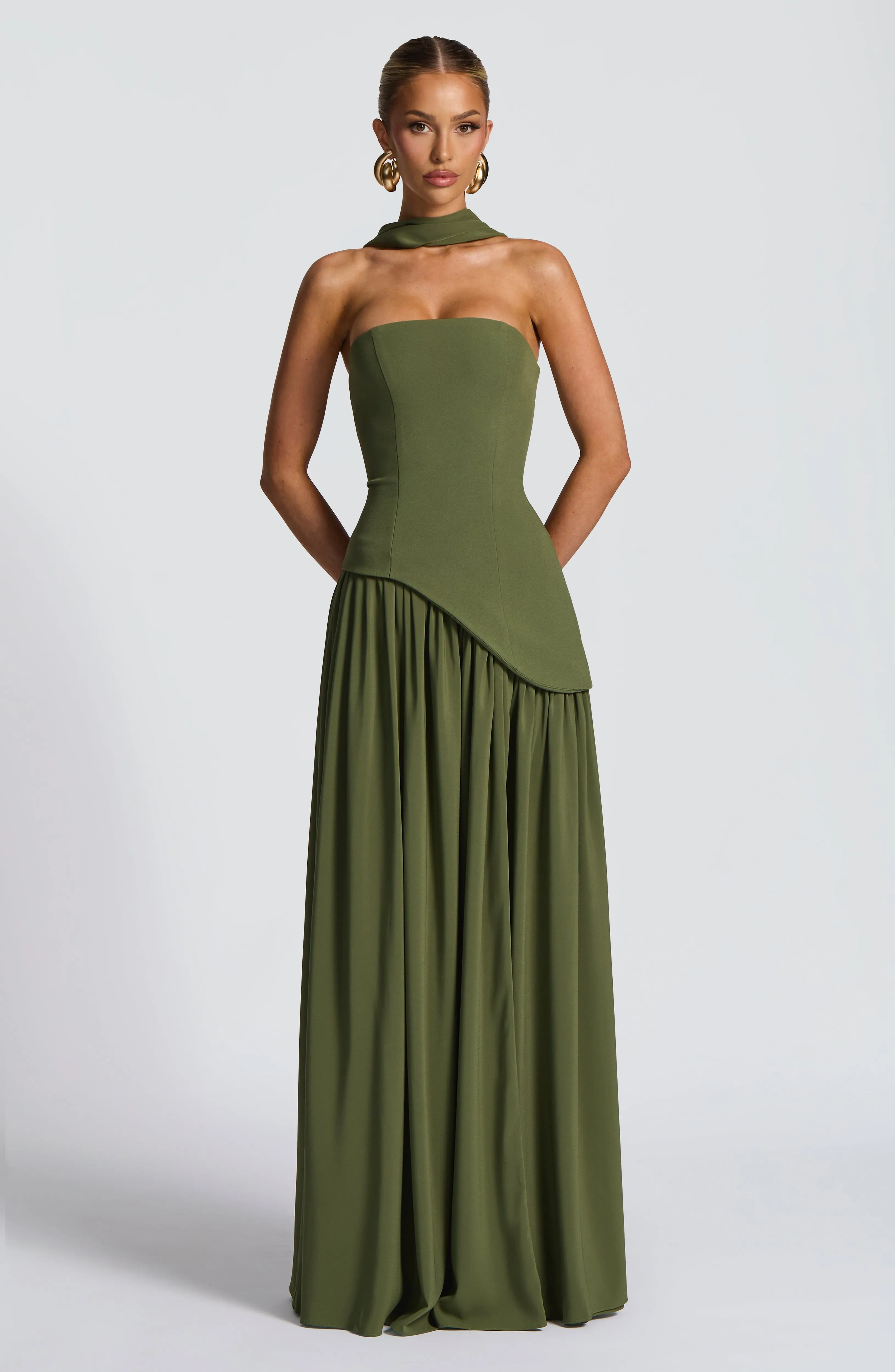 Maliyah Maxi Dress - Khaki sold by Babyboo Fashion product image thumbnail 4