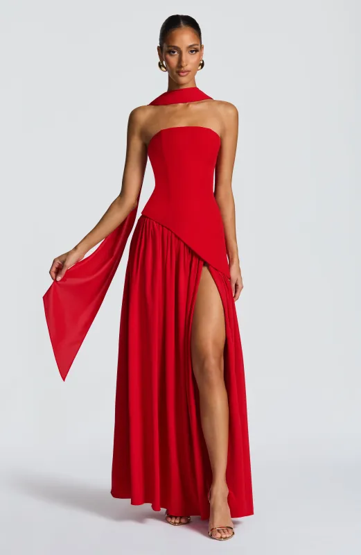 Maliyah Maxi Dress - Red sold by Babyboo Fashion