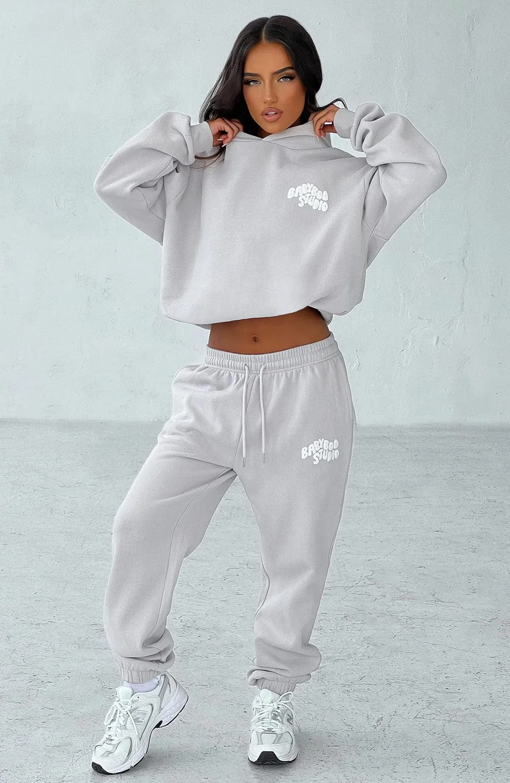 Studio Hoodie - Light Grey/White sold by Babyboo Fashion product image thumbnail 2