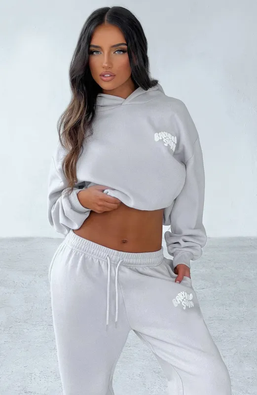 Studio Hoodie - Light Grey/White sold by Babyboo Fashion