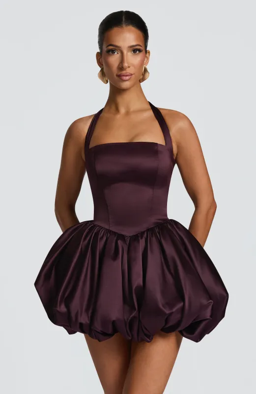 Prudence Mini Dress - Plum sold by Babyboo Fashion