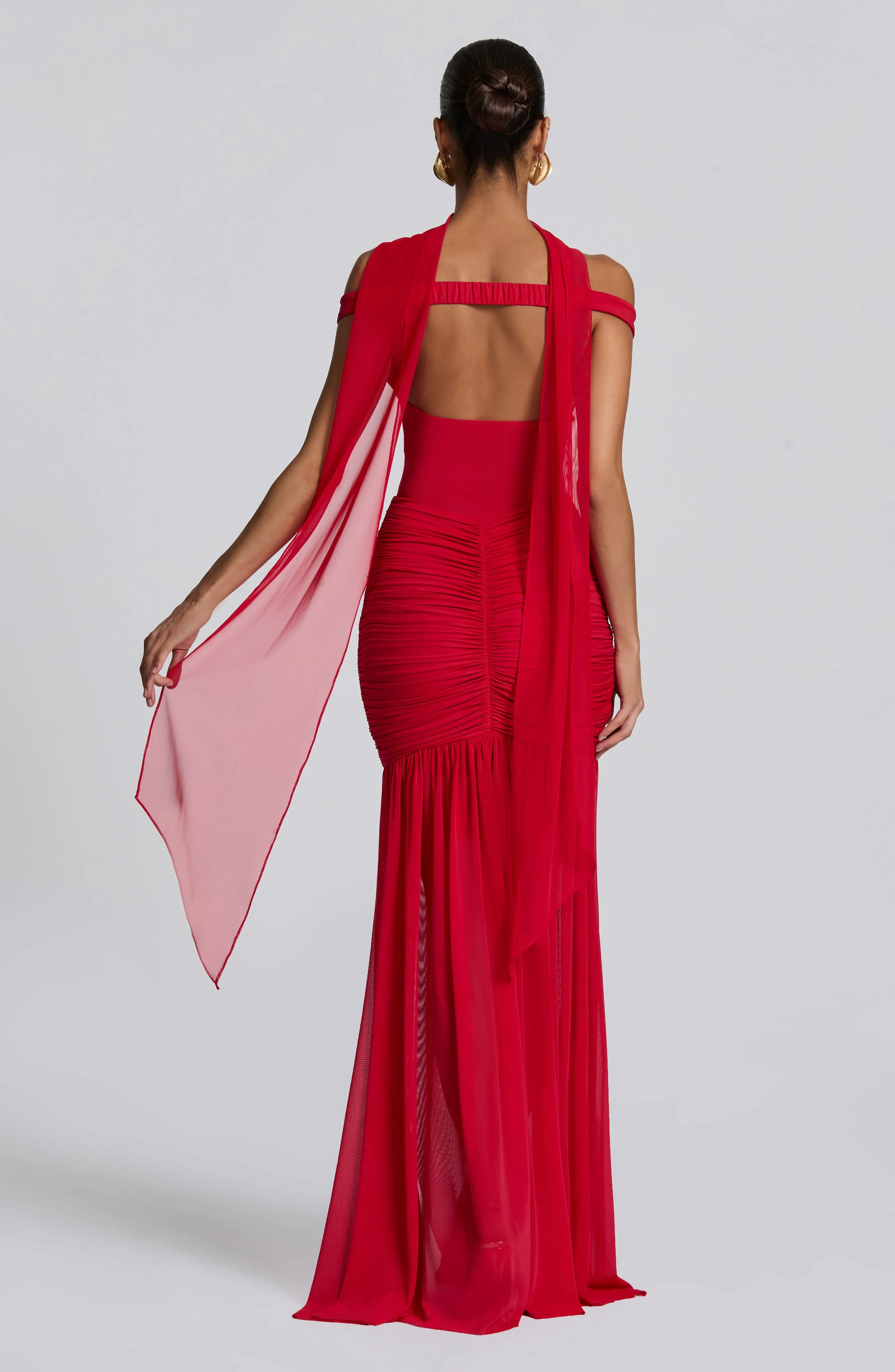 Ayla Scarf - Red sold by Babyboo Fashion product image thumbnail 4