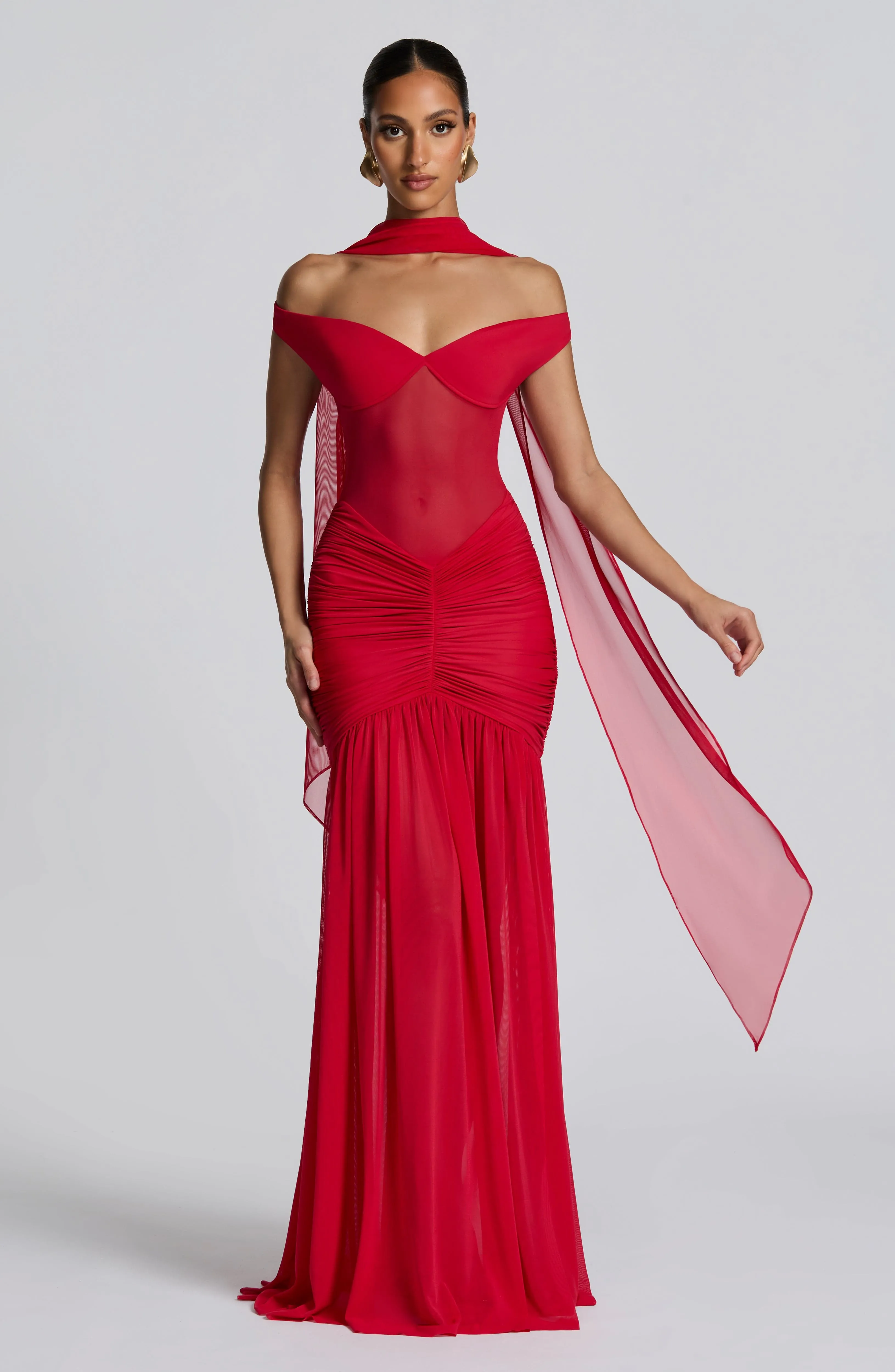 Ayla Scarf - Red sold by Babyboo Fashion product image thumbnail 3