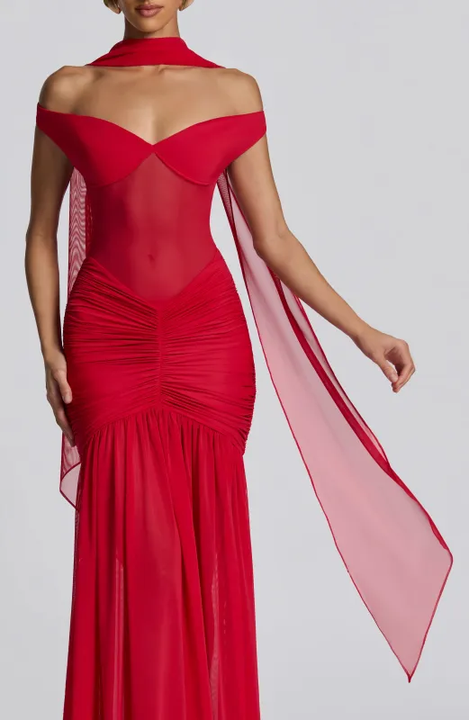 Ayla Scarf - Red sold by Babyboo Fashion