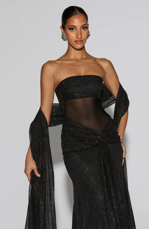 Paula Maxi Dress - Black Sparkle made by LF