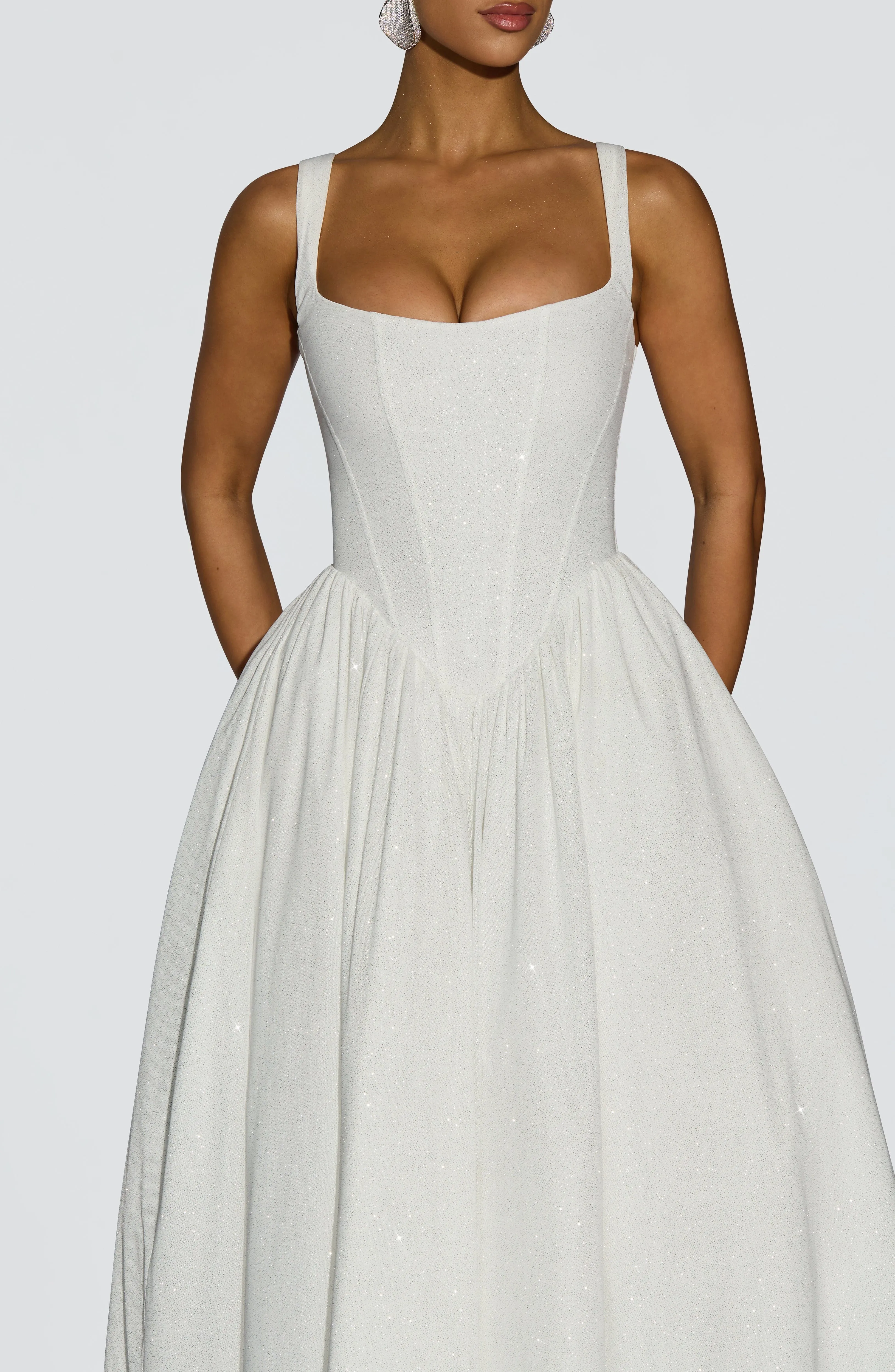 Vivienne Midi Dress - Ivory Sparkle sold by Babyboo Fashion product image thumbnail 4