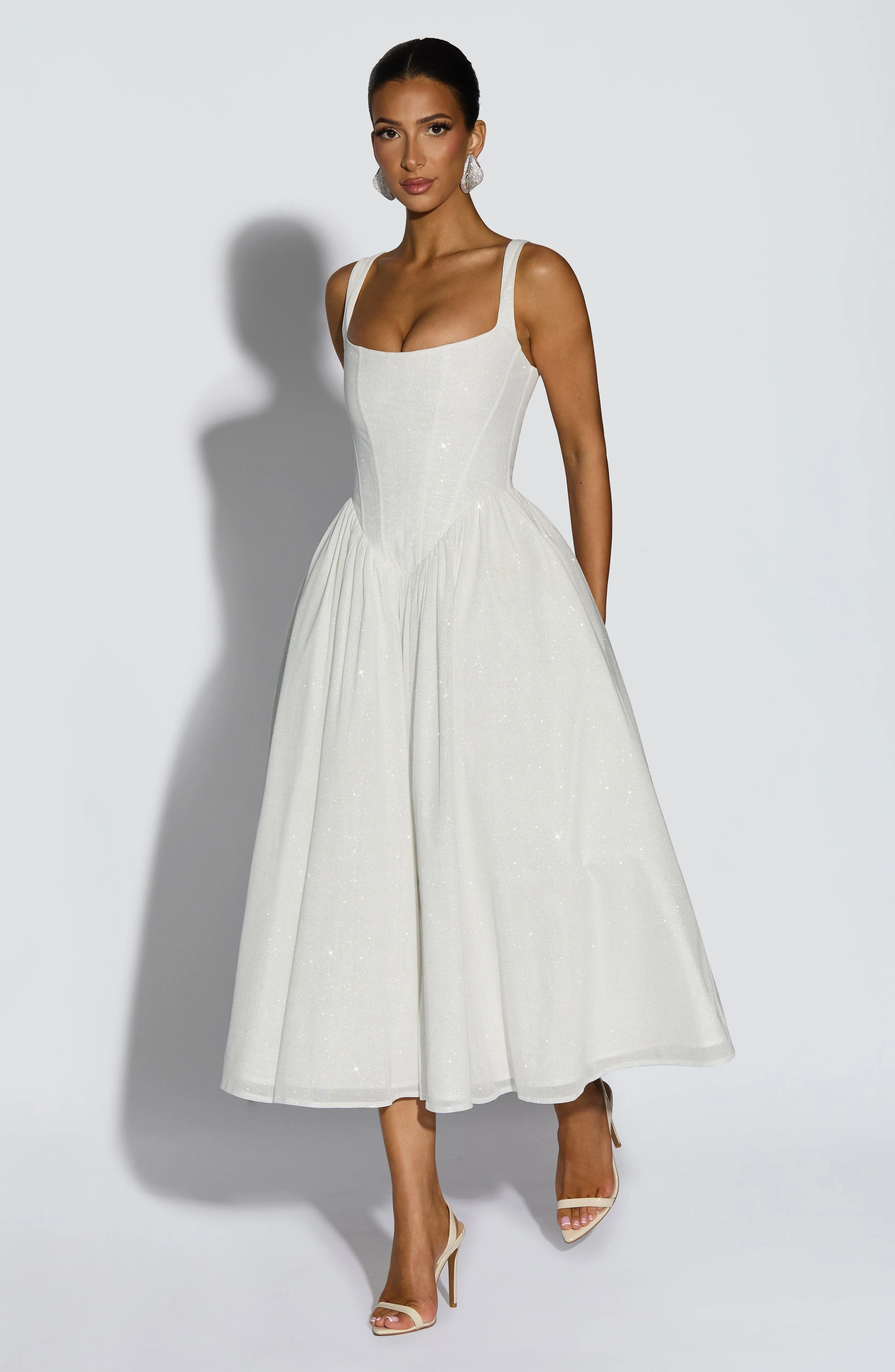 Vivienne Midi Dress - Ivory Sparkle sold by Babyboo Fashion product image thumbnail 3
