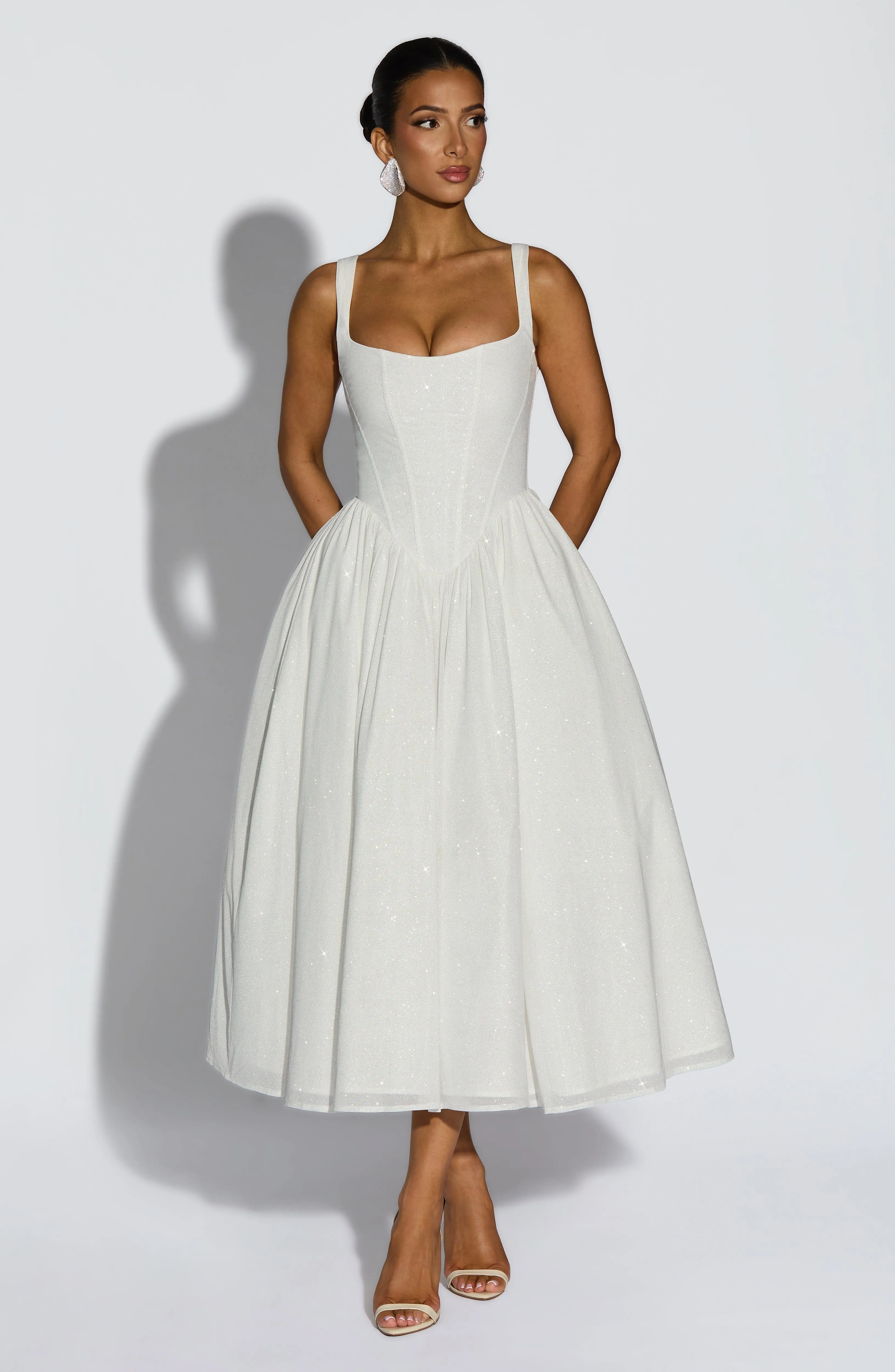 Vivienne Midi Dress - Ivory Sparkle sold by Babyboo Fashion product image thumbnail 5