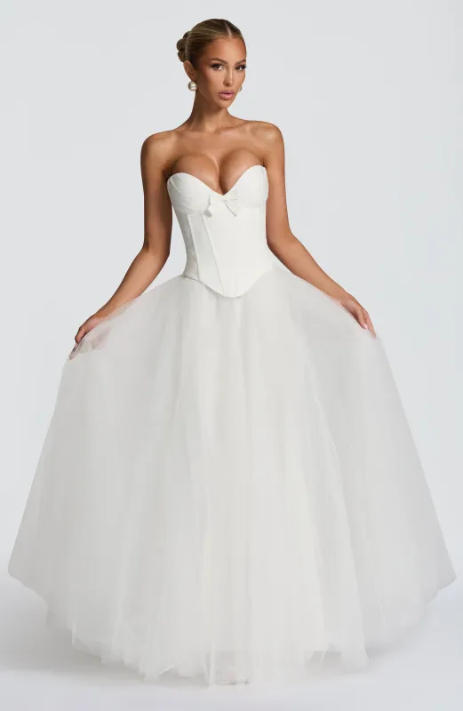 Ethel Maxi Skirt - Ivory sold by Babyboo Fashion