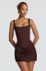 Cornelia Mini Dress - Plum Brown sold by Babyboo Fashion
