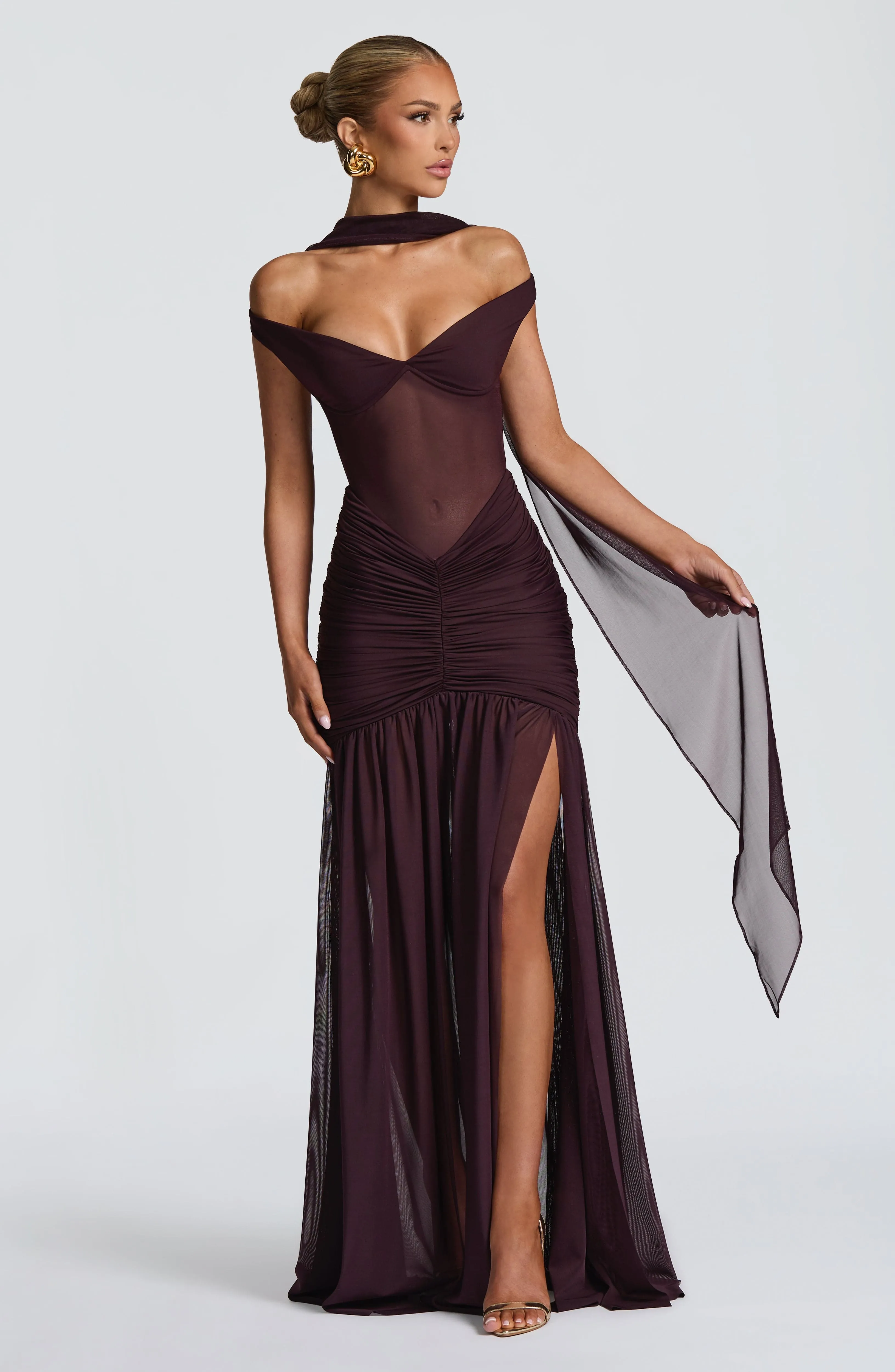 Alaia Maxi Dress - Plum sold by Babyboo Fashion
