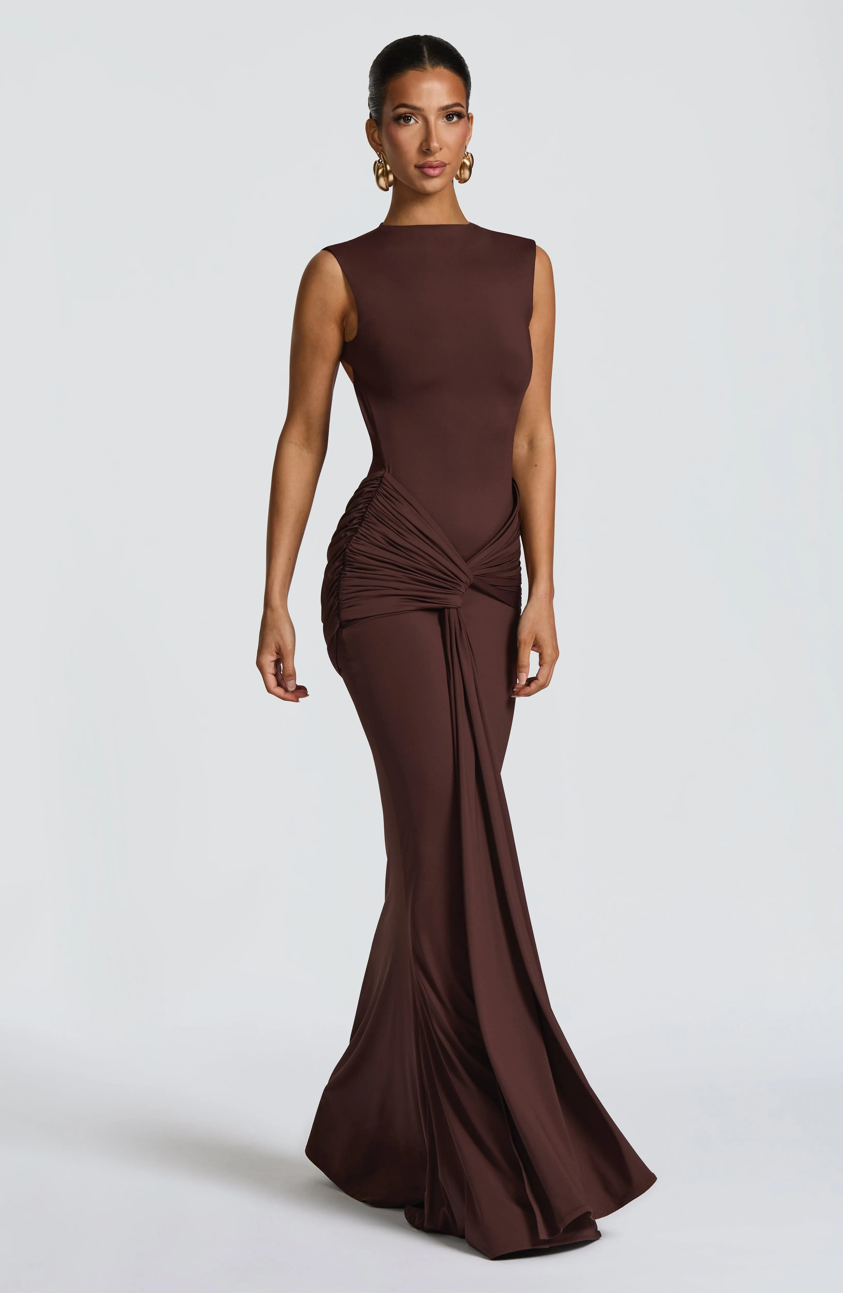 Lorenza Maxi Dress - Plum Brown sold by Babyboo Fashion product image thumbnail 3