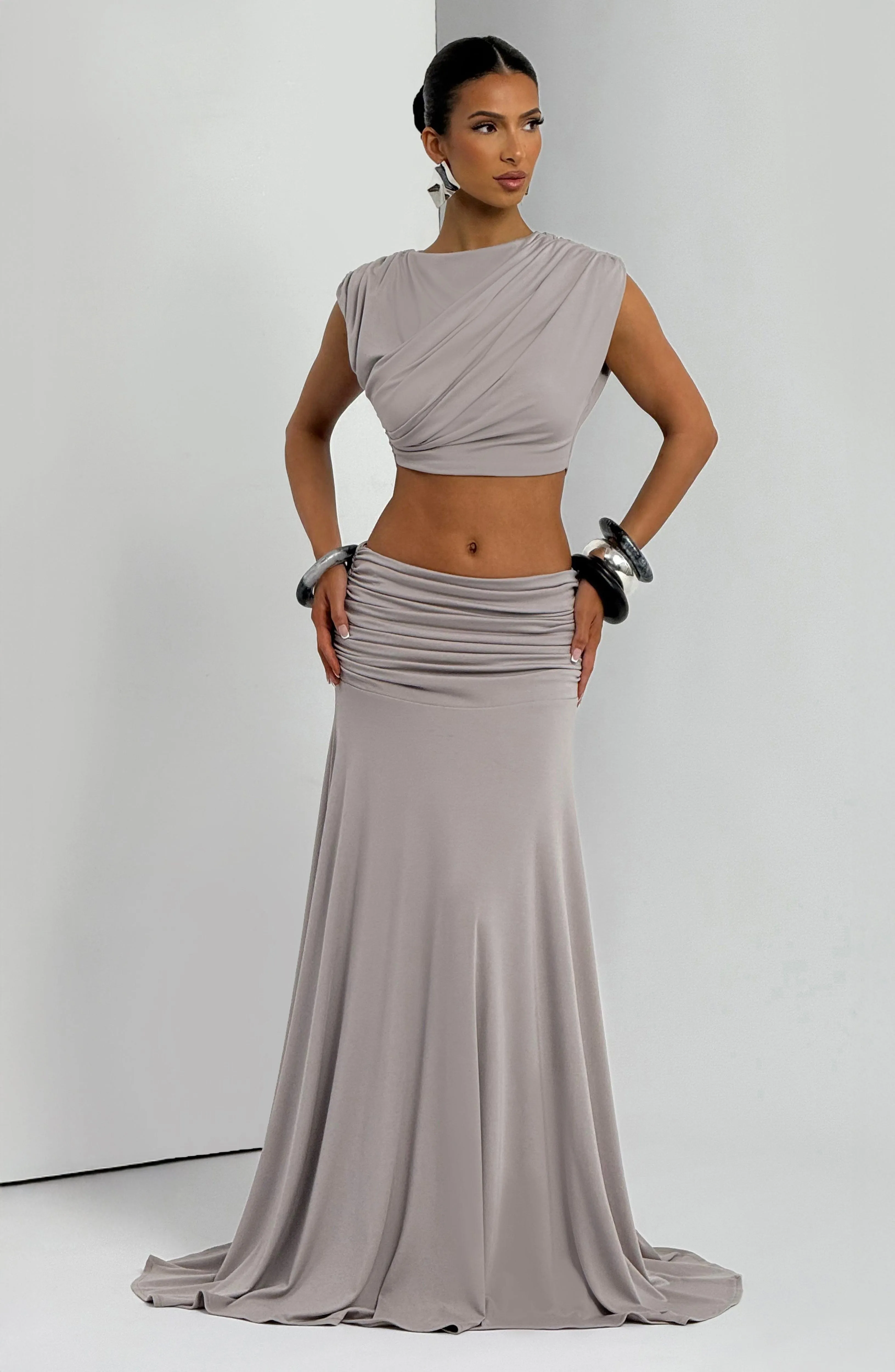 Paige Maxi Skirt - Light Grey sold by Babyboo Fashion product image thumbnail 5