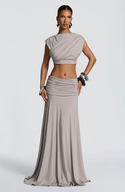 Paige Maxi Skirt - Light Grey sold by Babyboo Fashion