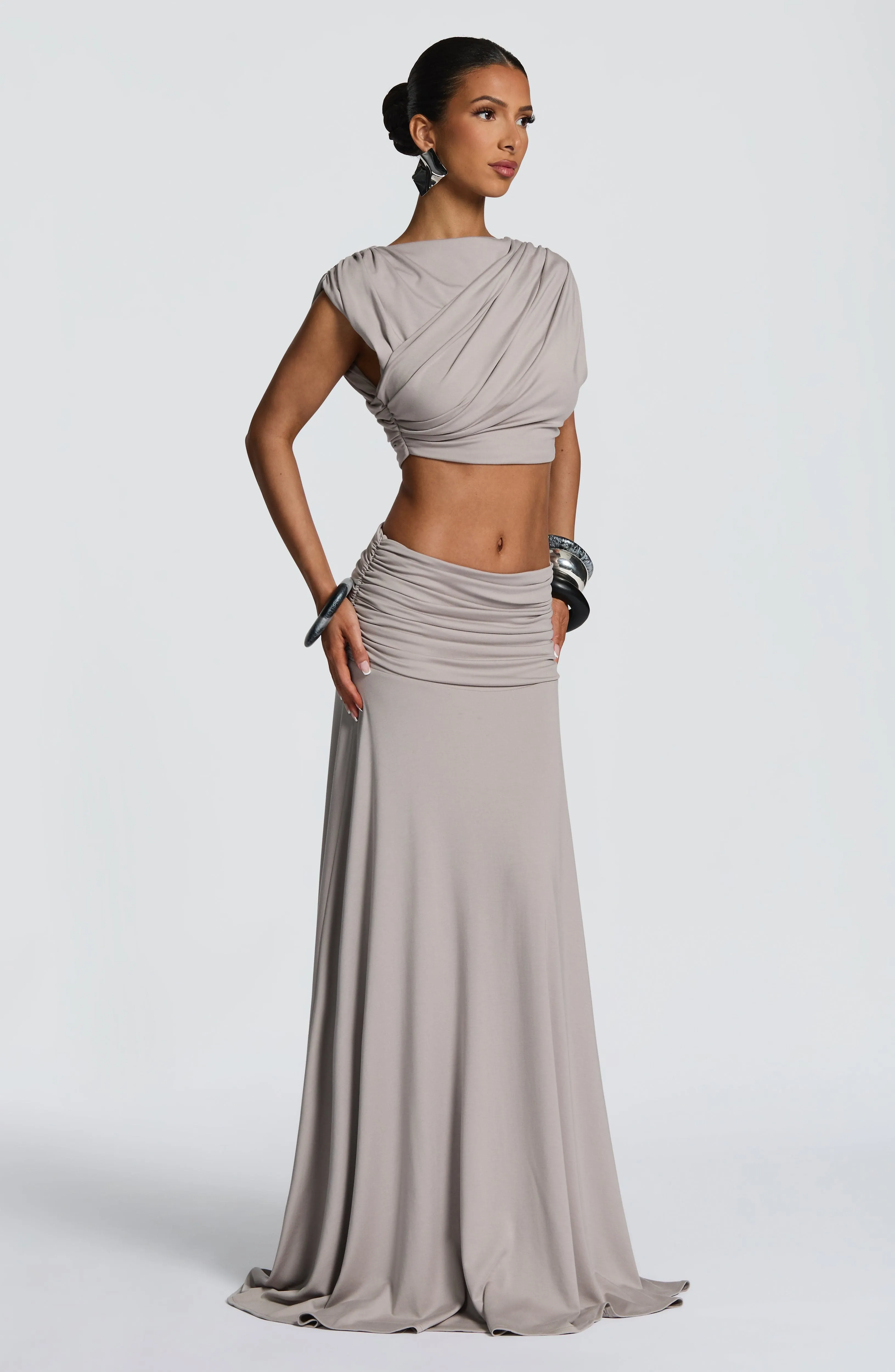 Paige Maxi Skirt - Light Grey sold by Babyboo Fashion product image thumbnail 3