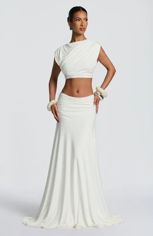 Paige Maxi Skirt - Ivory sold by Babyboo Fashion