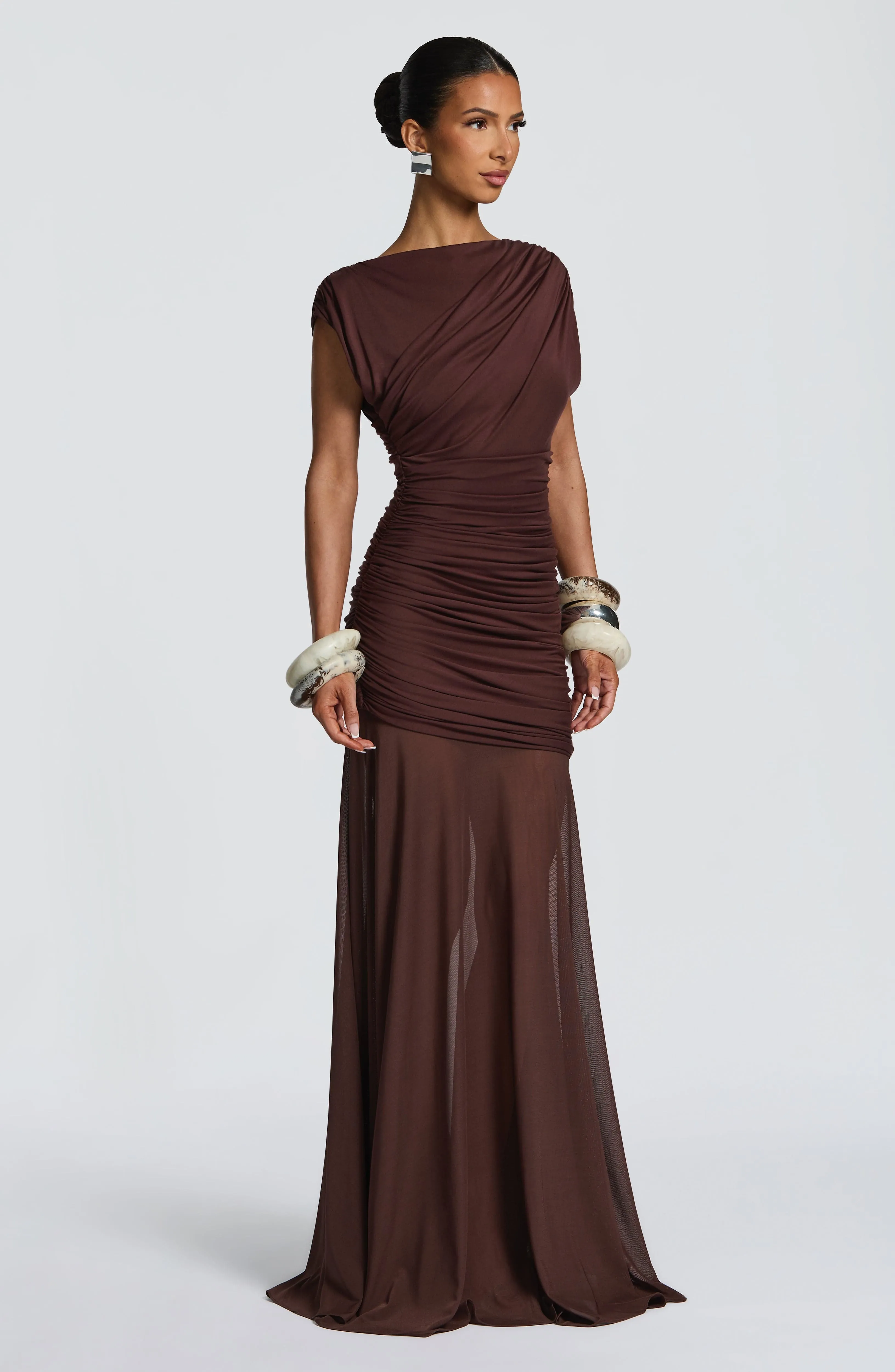Demelza Maxi Dress - Plum Brown sold by Babyboo Fashion product image thumbnail 3