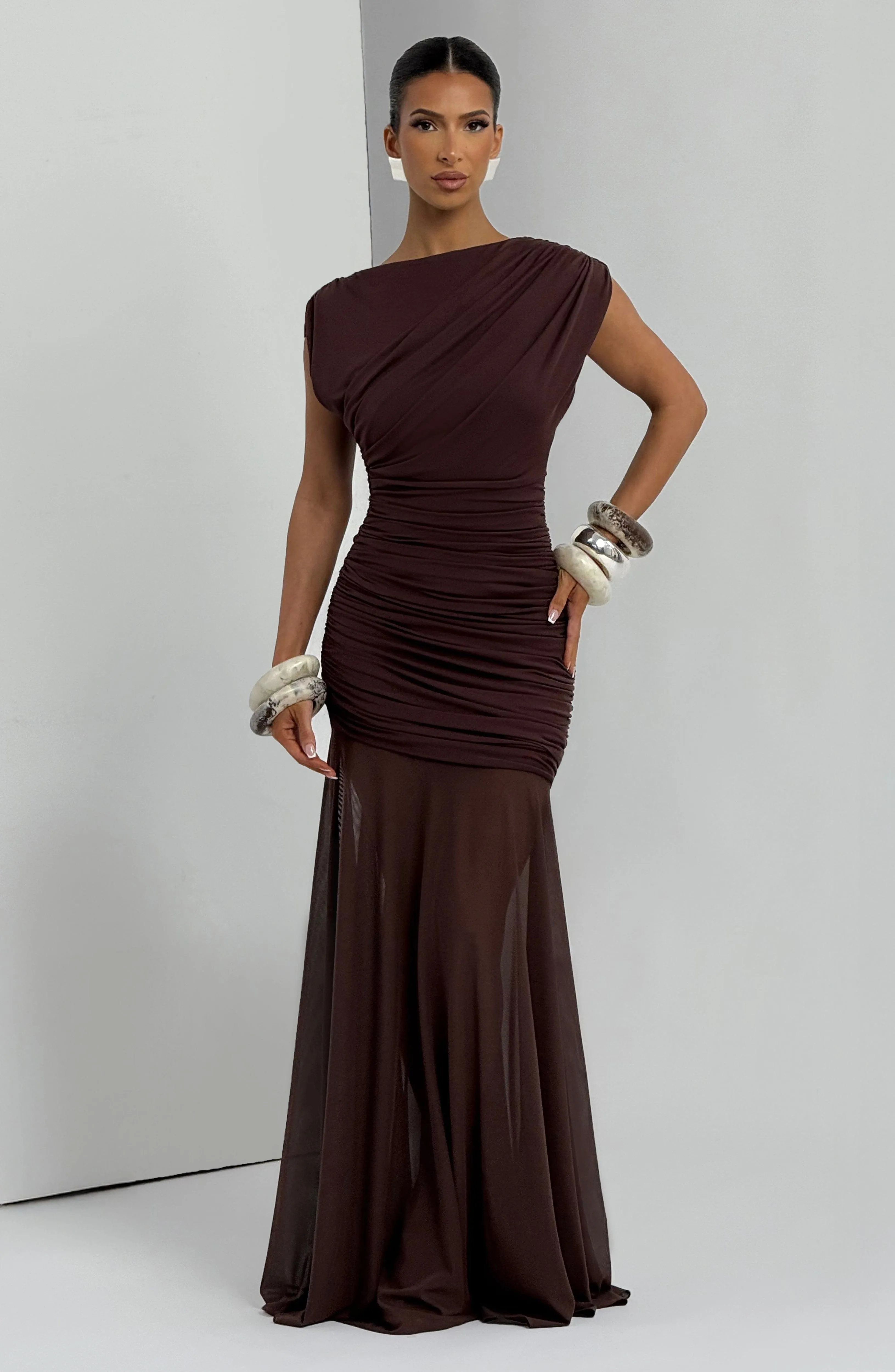 Demelza Maxi Dress - Plum Brown sold by Babyboo Fashion product image thumbnail 5