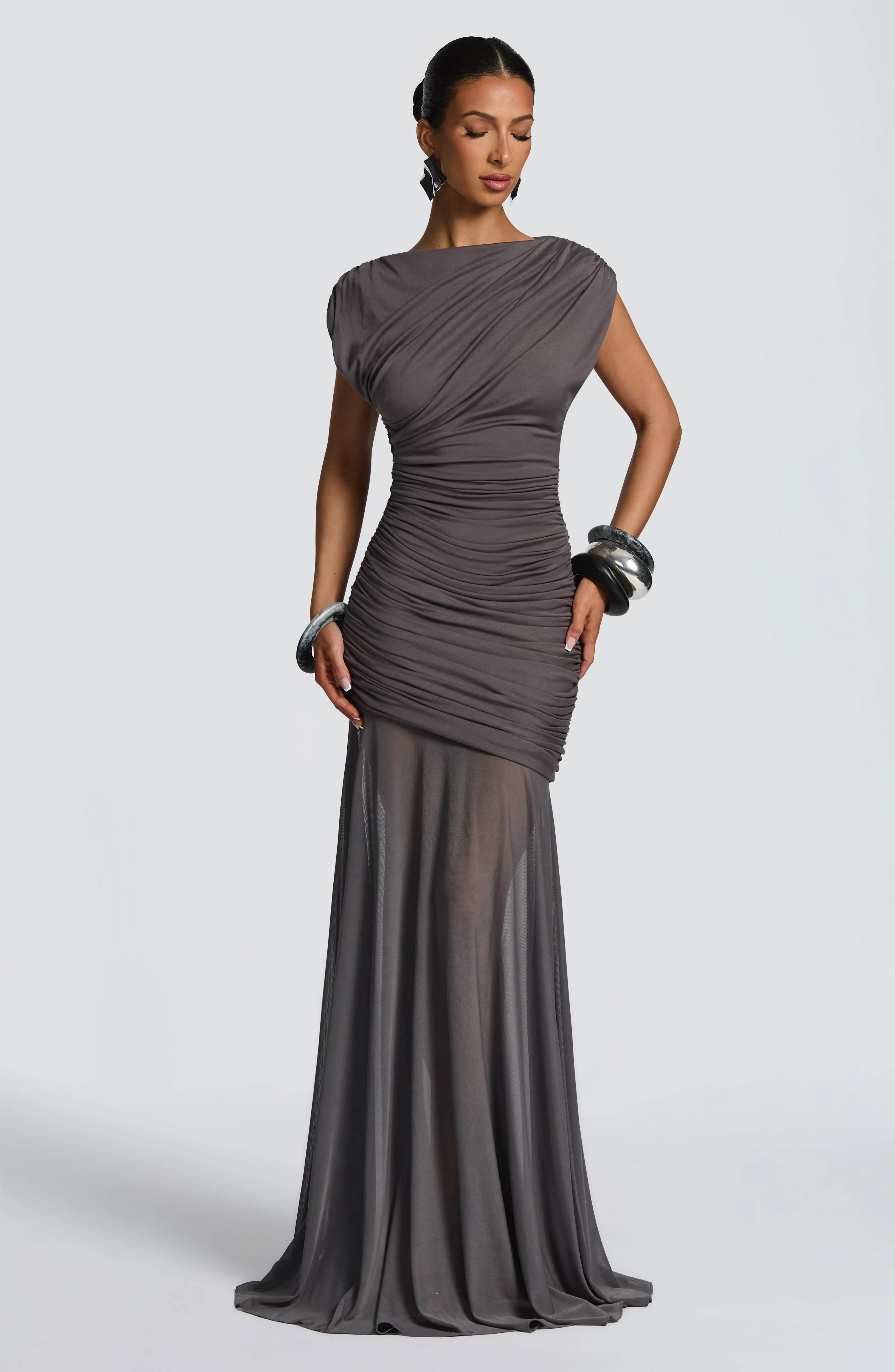 Demelza Maxi Dress - Charcoal sold by Babyboo Fashion