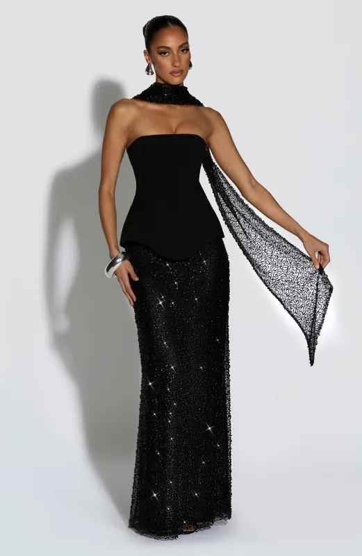 Allaire Maxi Skirt - Black sold by Babyboo Fashion