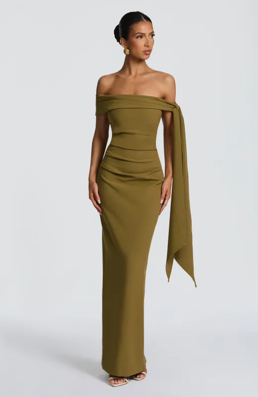 Addie Maxi Dress - Deep Olive sold by Babyboo Fashion
