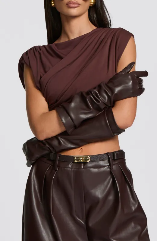 Frankie Gloves - Plum Brown sold by Babyboo Fashion