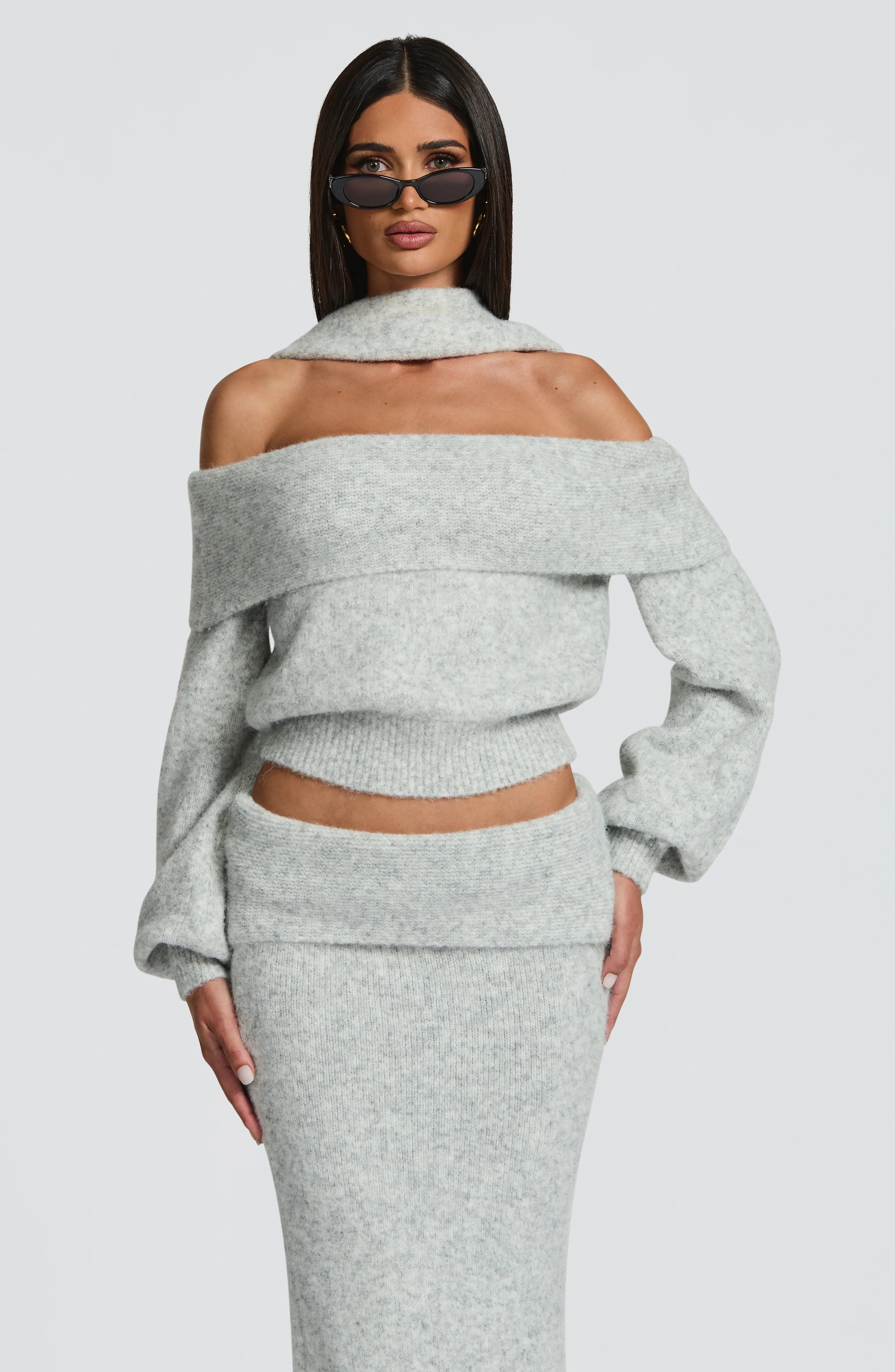 Andie Maxi Skirt - Light Grey Marl sold by Babyboo Fashion product image thumbnail 4