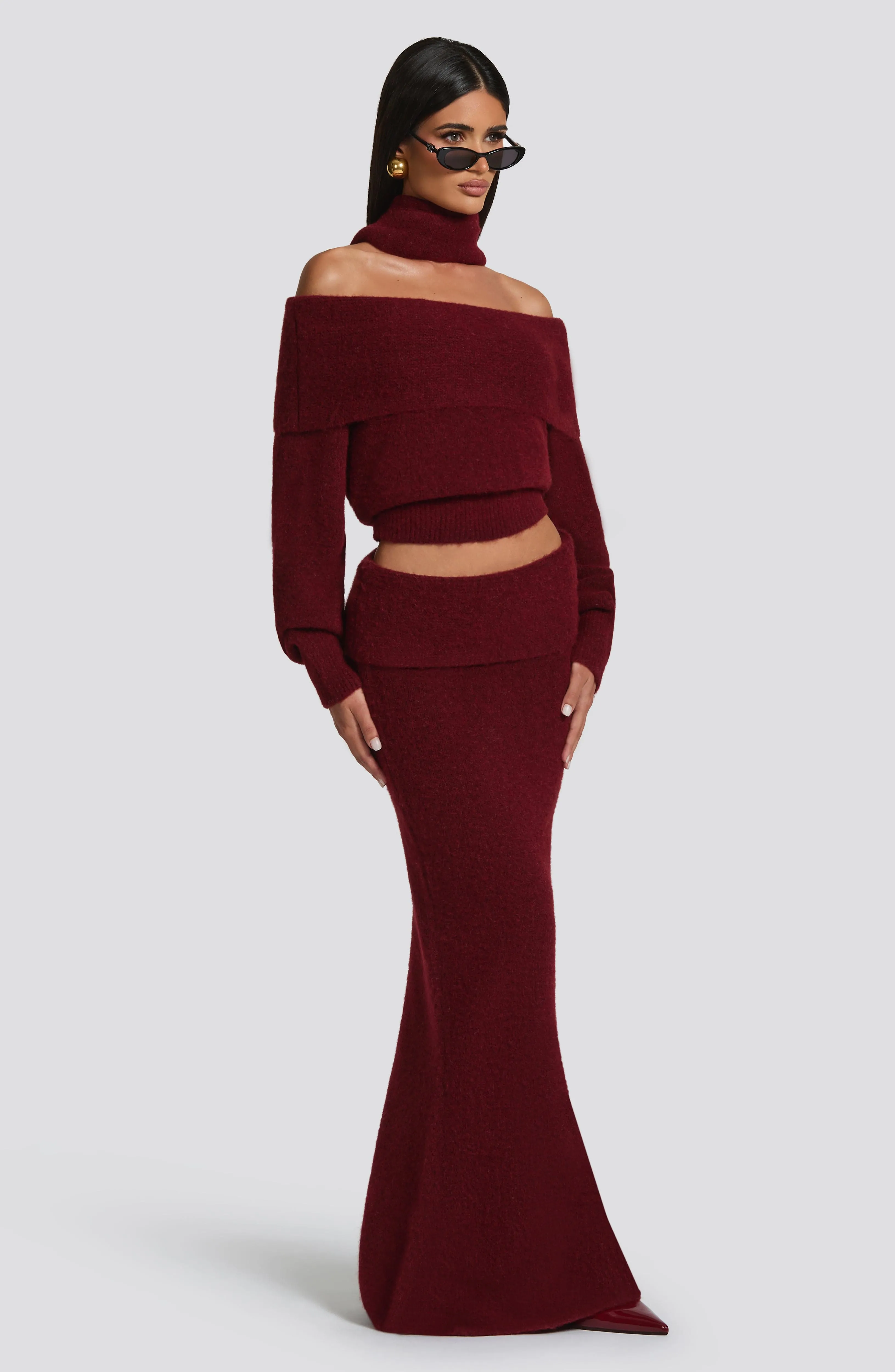 Andie Maxi Skirt - Burgundy sold by Babyboo Fashion product image thumbnail 2