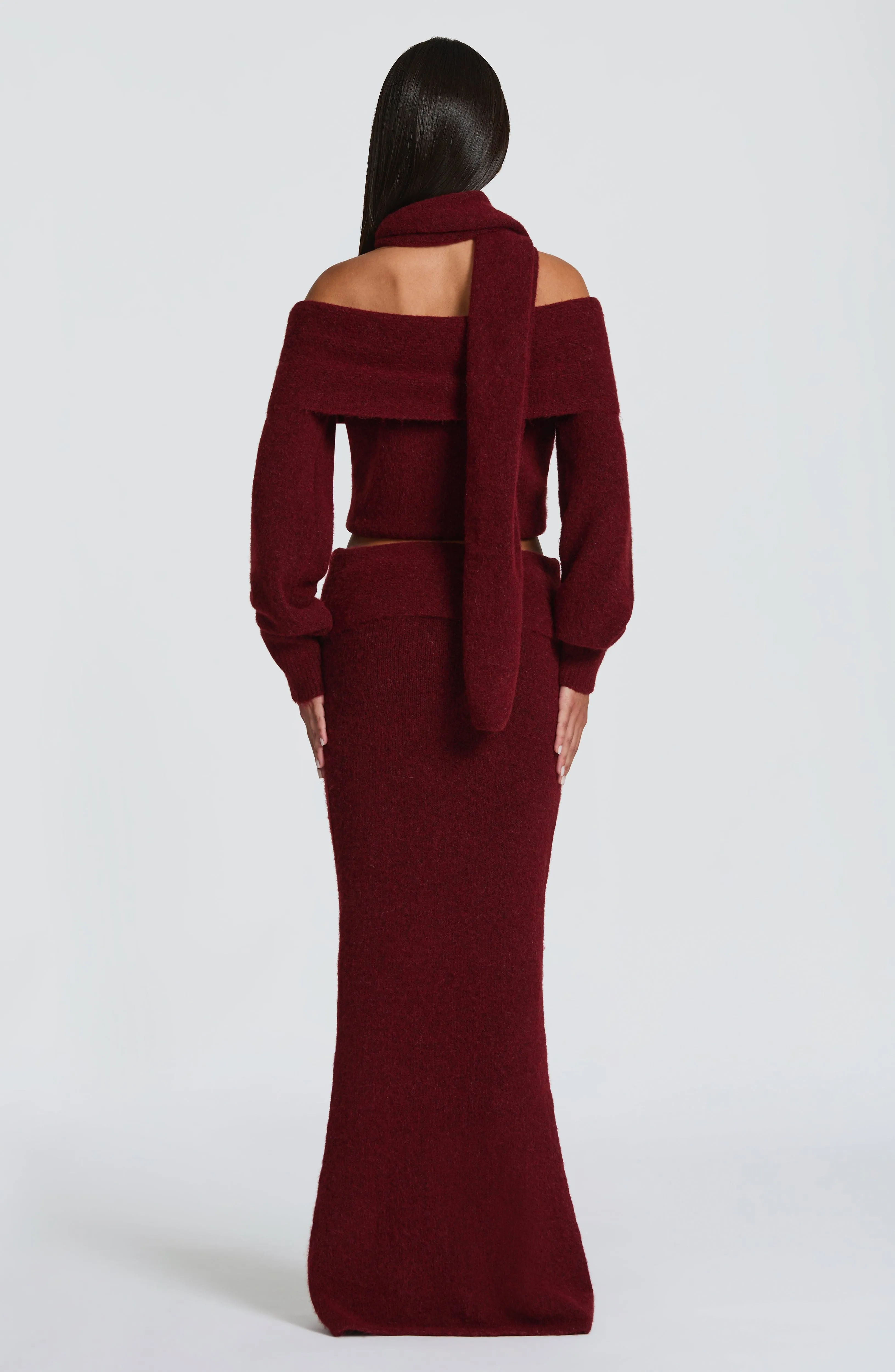 Andie Maxi Skirt - Burgundy sold by Babyboo Fashion product image thumbnail 3