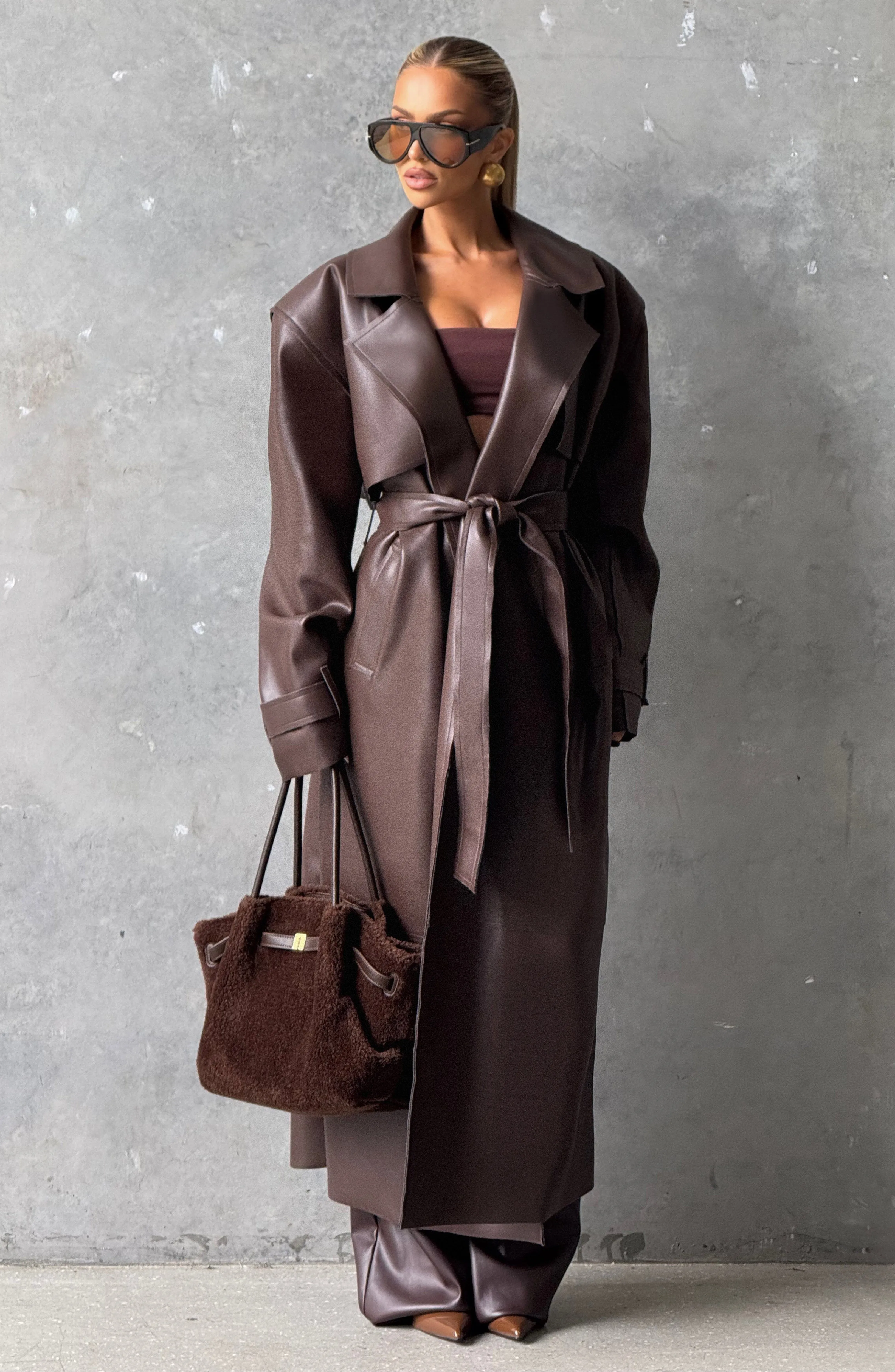 Bridget Trench Coat - Plum Brown sold by Babyboo Fashion product image thumbnail 2