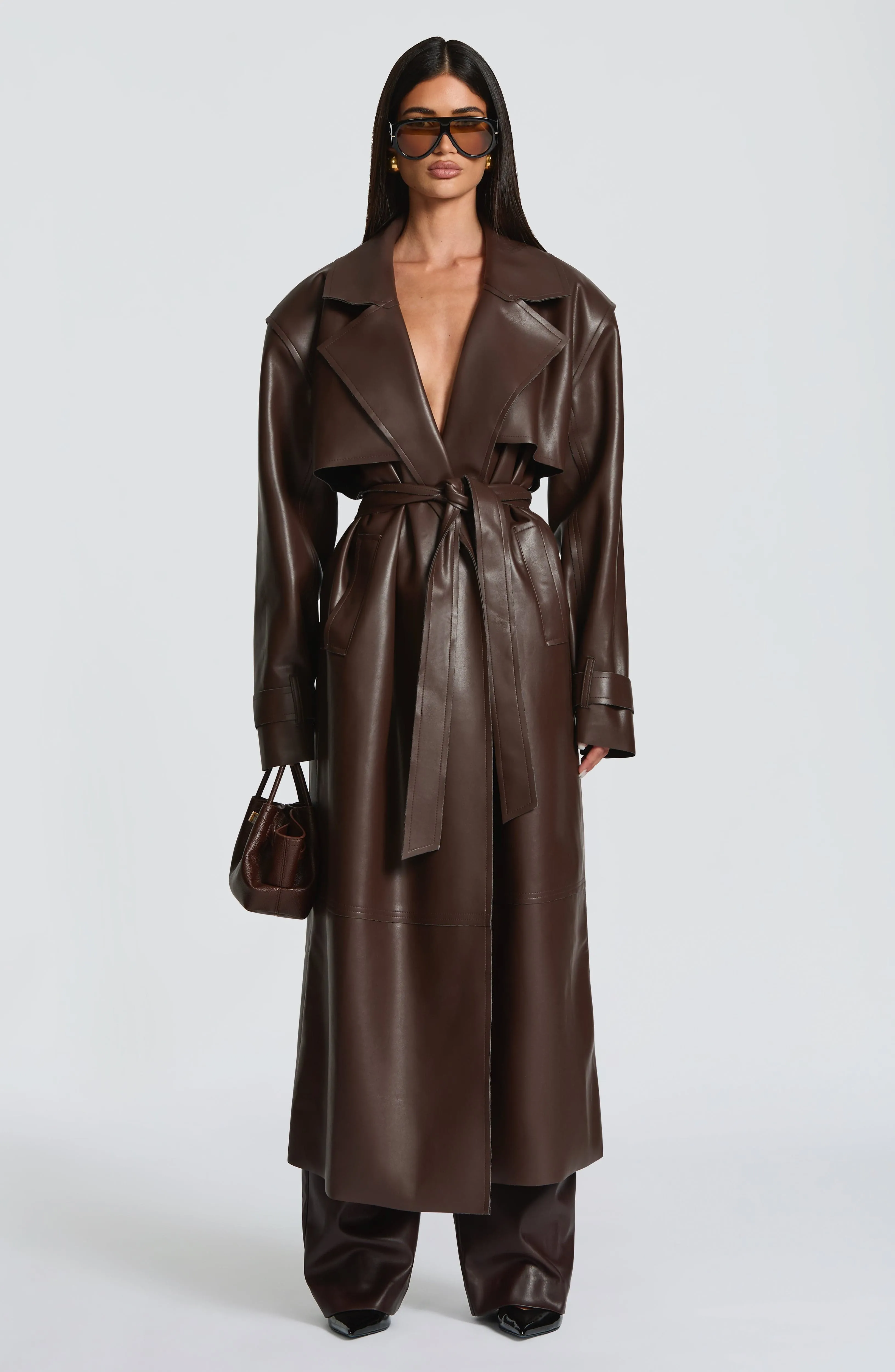 Bridget Trench Coat - Plum Brown sold by Babyboo Fashion product image thumbnail 5