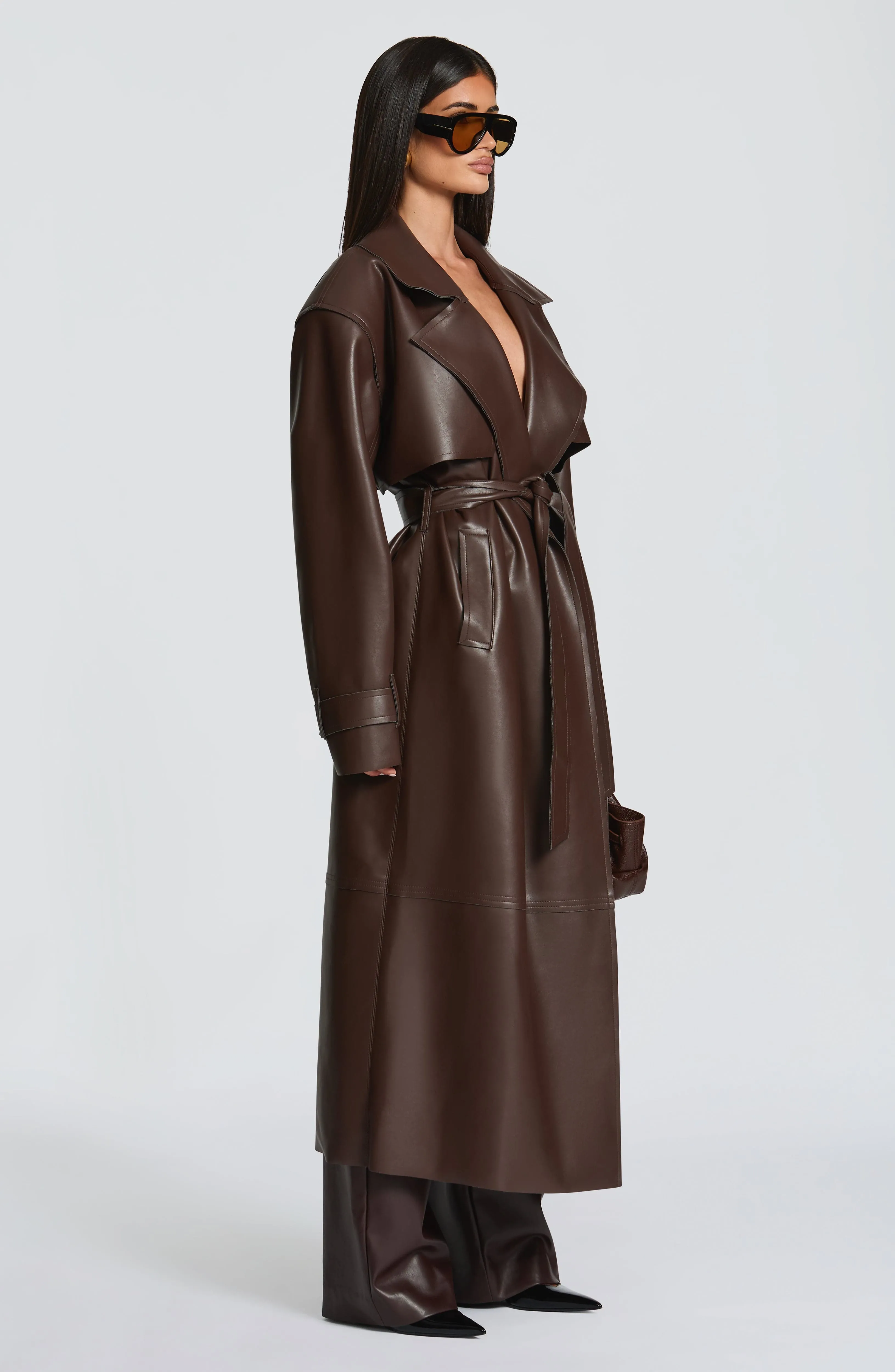Bridget Trench Coat - Plum Brown sold by Babyboo Fashion product image thumbnail 3