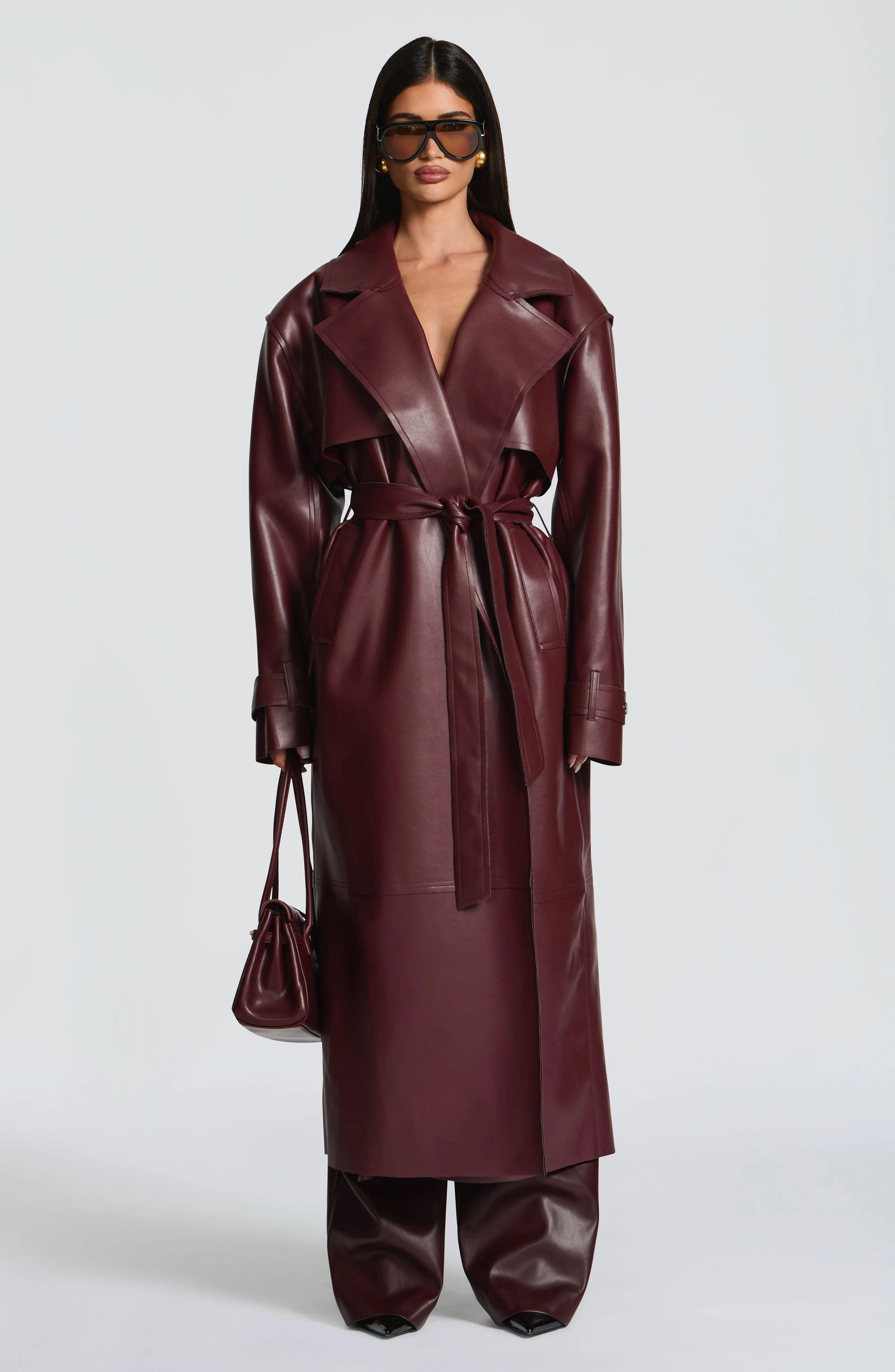 Bridget Trench Coat - Plum sold by Babyboo Fashion