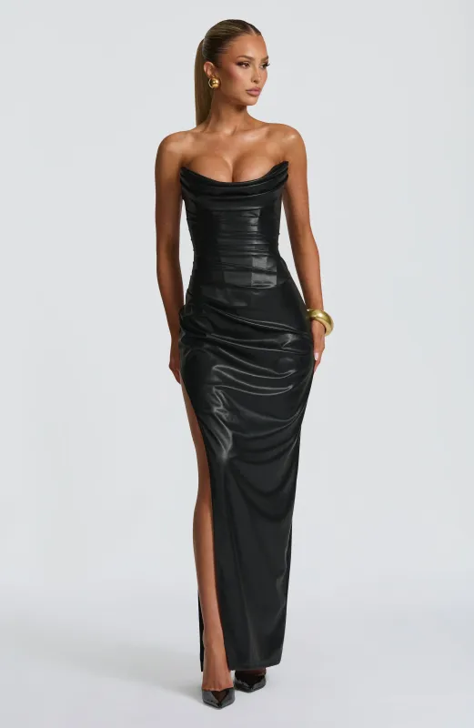 Alba Maxi Dress - Black made by Babyboo Fashion