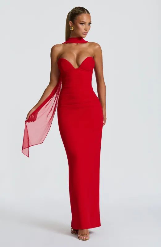 Lindsey Maxi Dress - Red sold by Babyboo Fashion