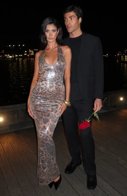 Morena Maxi Dress - Sequin Leopard Print made by Babyboo Fashion