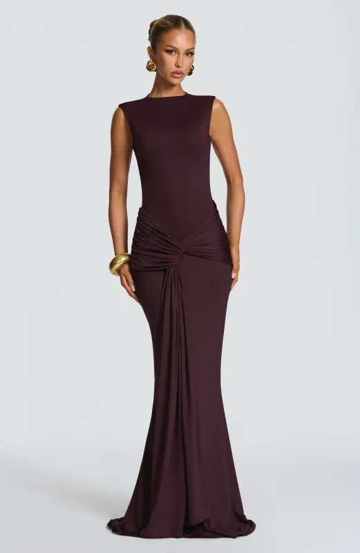 Lorenza Maxi Dress - Plum sold by Babyboo Fashion