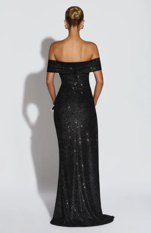 Joyce Maxi Dress - Black Sparkle | Parallel