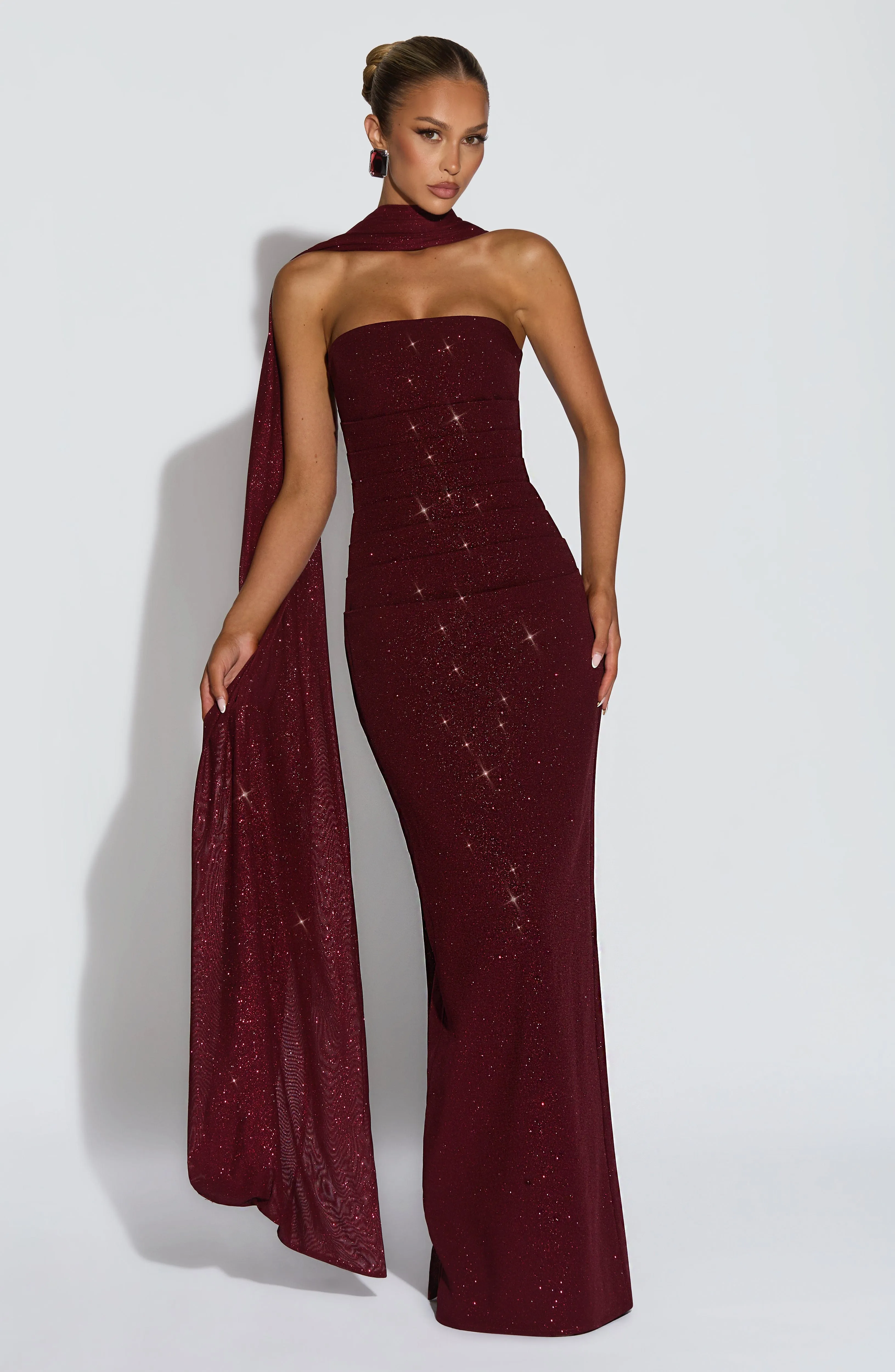 Pandra Maxi Dress - Wine Sparkle sold by Babyboo Fashion