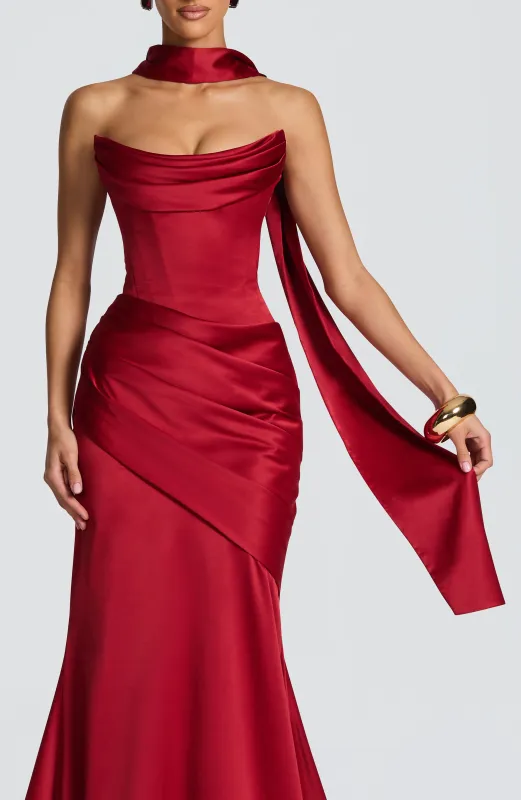 Sybil Scarf - Deep Red sold by Babyboo Fashion