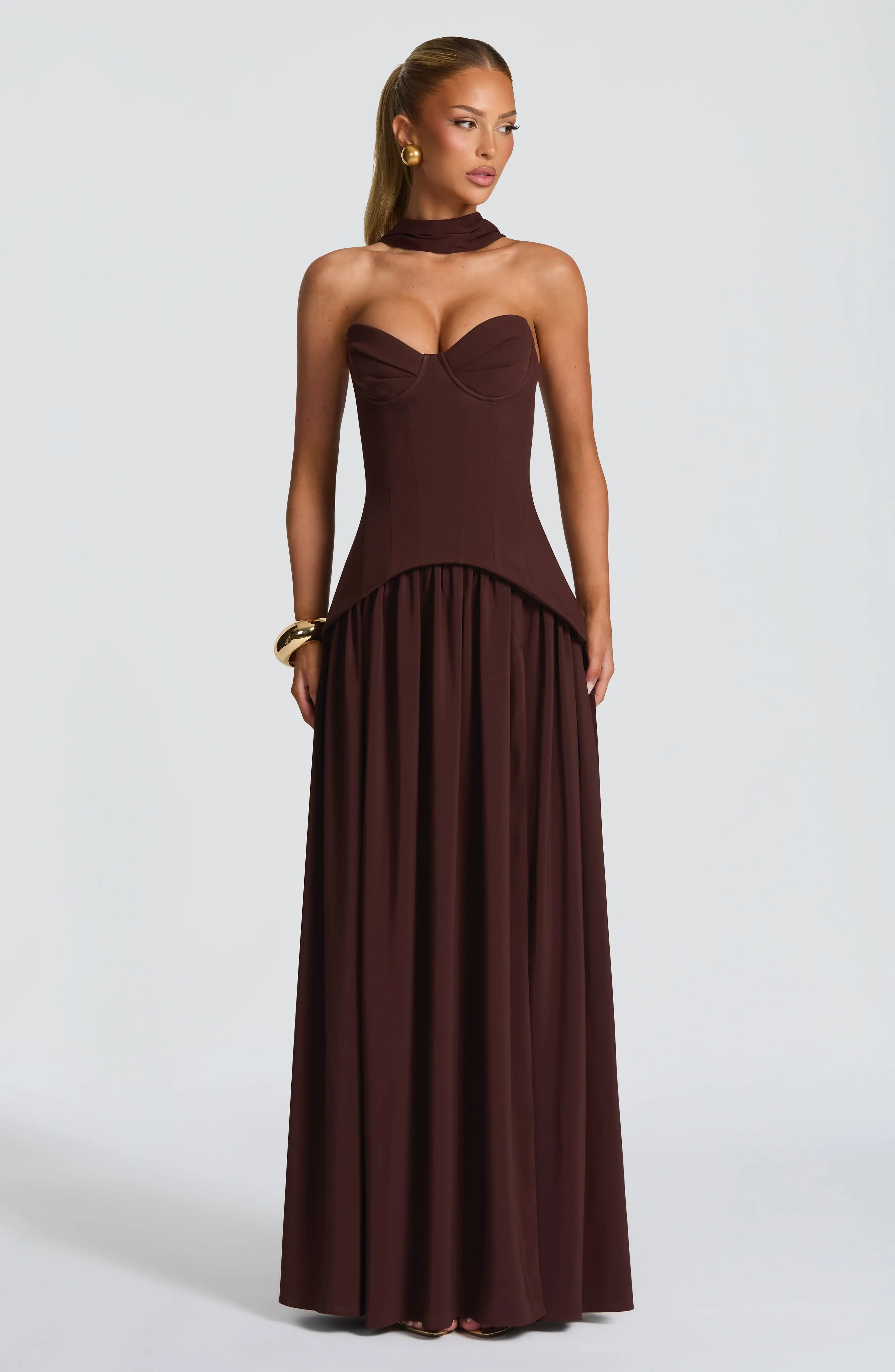 Vietta Maxi Dress - Plum Brown sold by Babyboo Fashion product image thumbnail 4