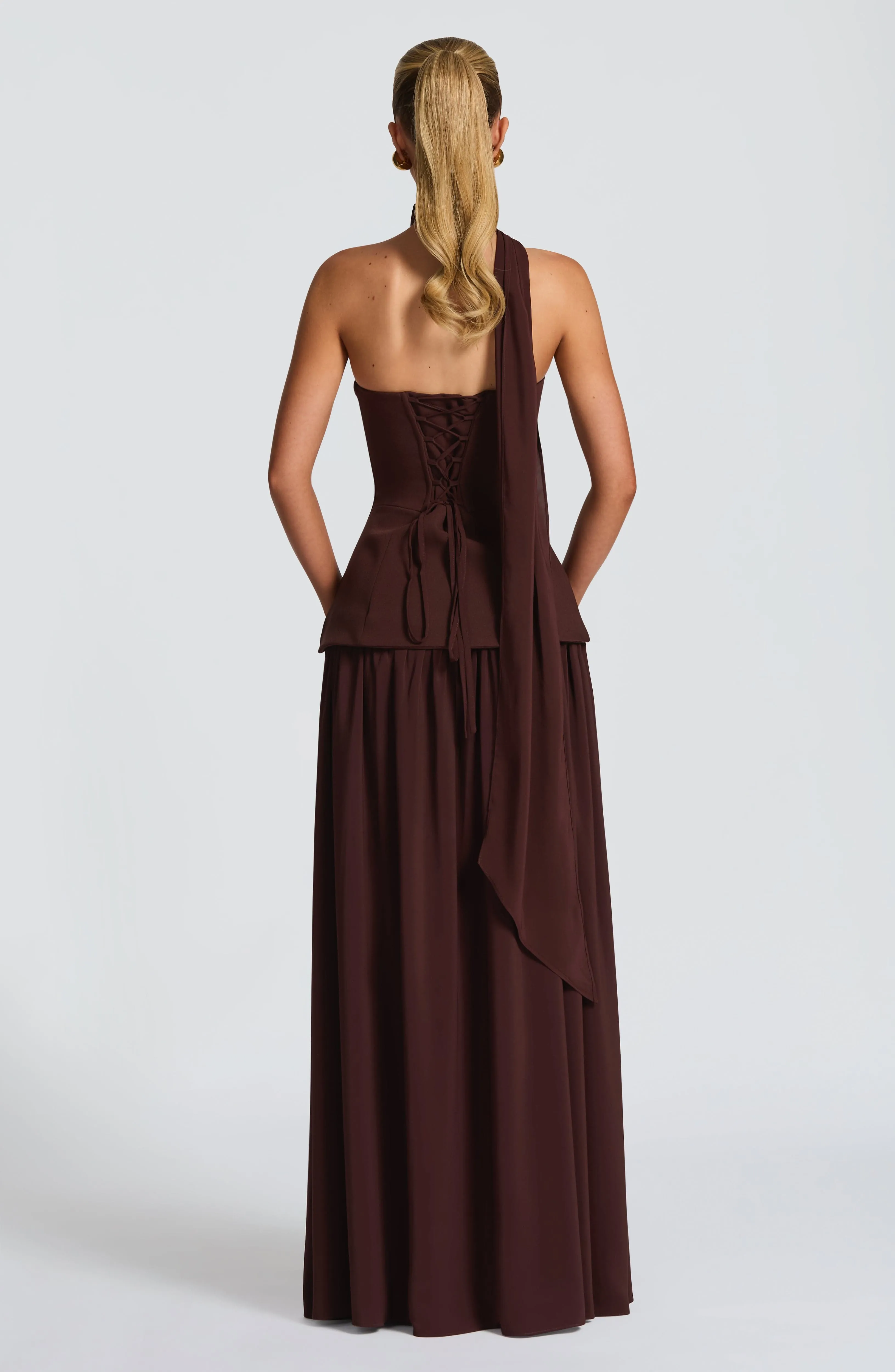 Vietta Maxi Dress - Plum Brown sold by Babyboo Fashion product image thumbnail 5