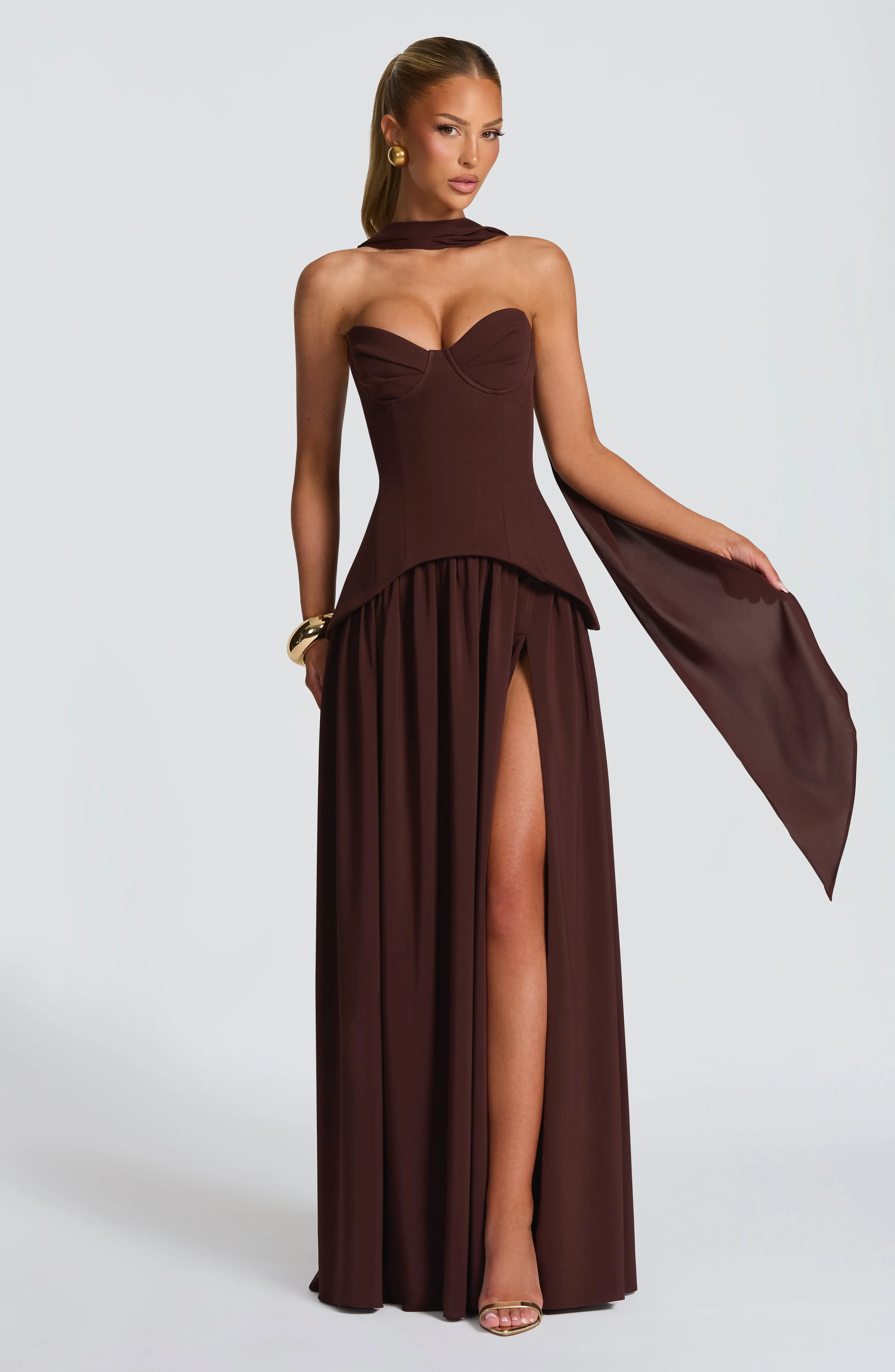 Vietta Maxi Dress - Plum Brown sold by Babyboo Fashion product image thumbnail 2