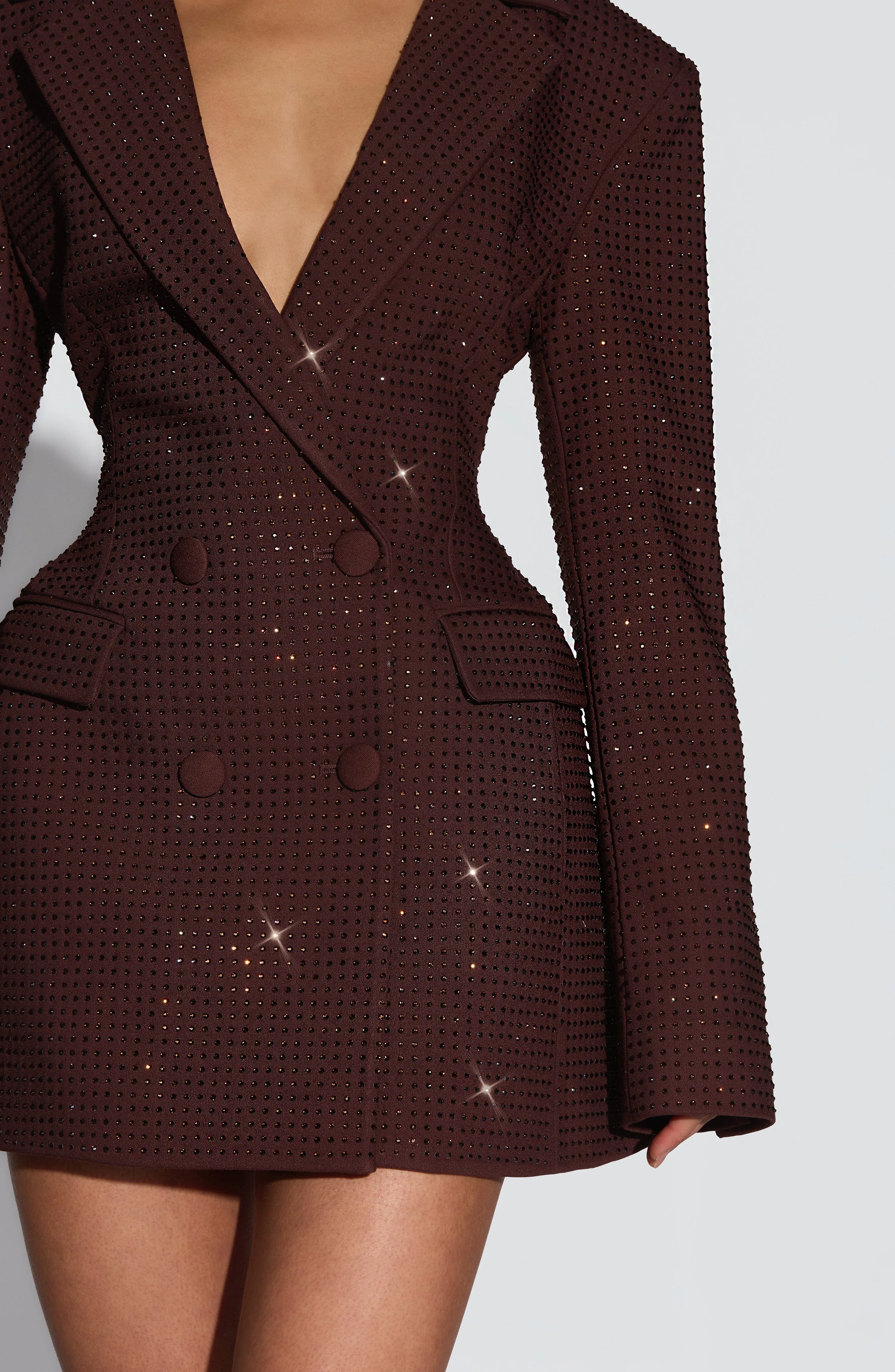 Elvira Mini Dress - Plum Brown Sparkle sold by Babyboo Fashion product image thumbnail 4