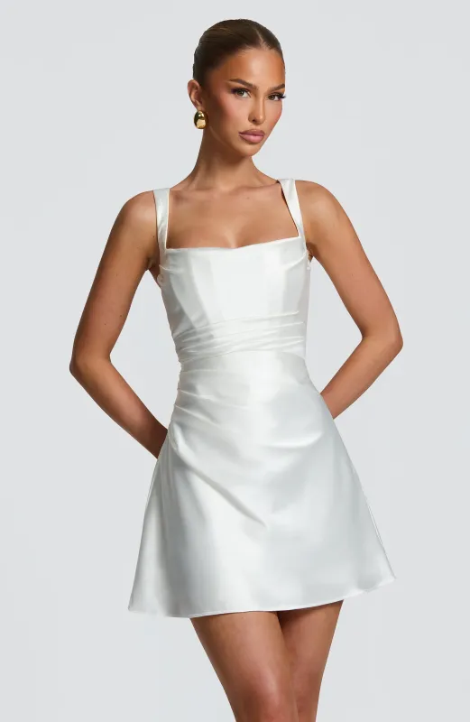 Calanthe Mini Dress - Ivory made by Babyboo Fashion