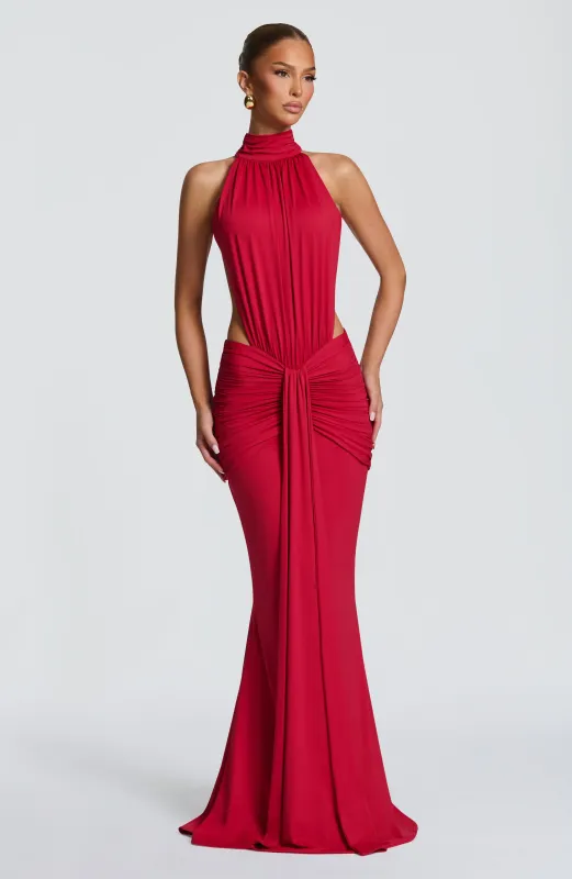 Thekla Maxi Dress - Red made by Babyboo Fashion